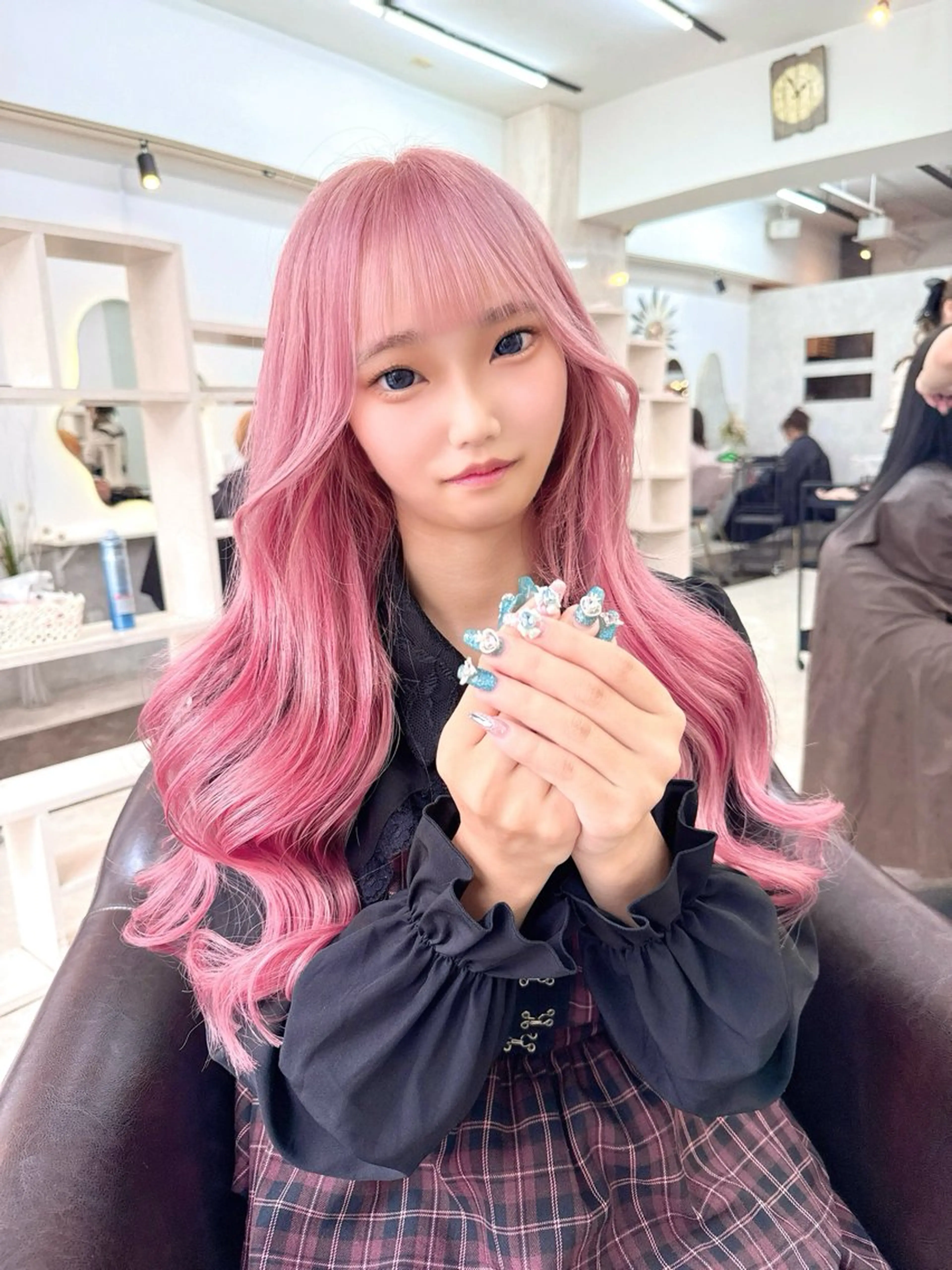 ロング エクステ 💓Yuri💓 ハイトーン/デザインのヘアスタイル