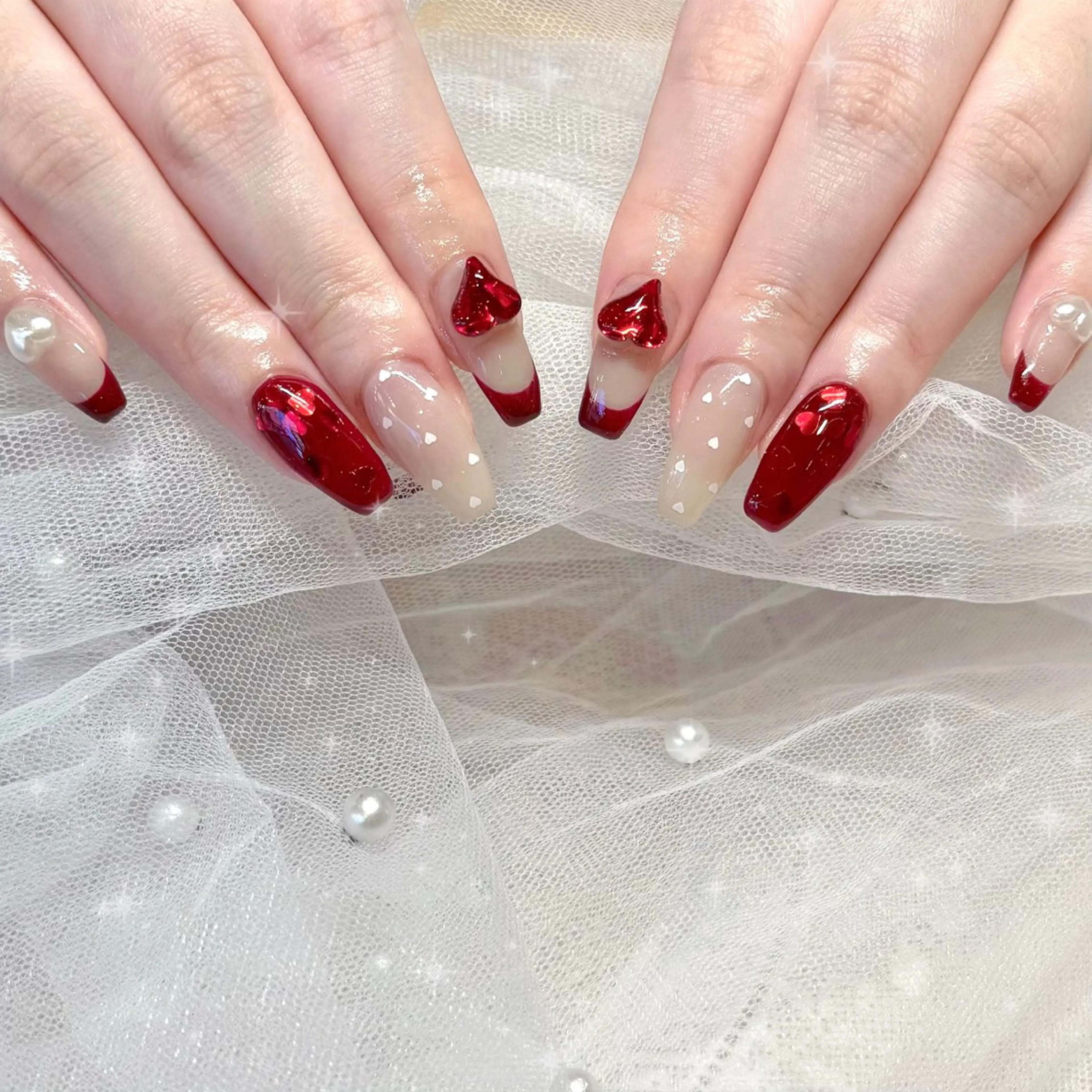 ネイル ハート ハンドネイル Karen 新宿のネイルデザイン