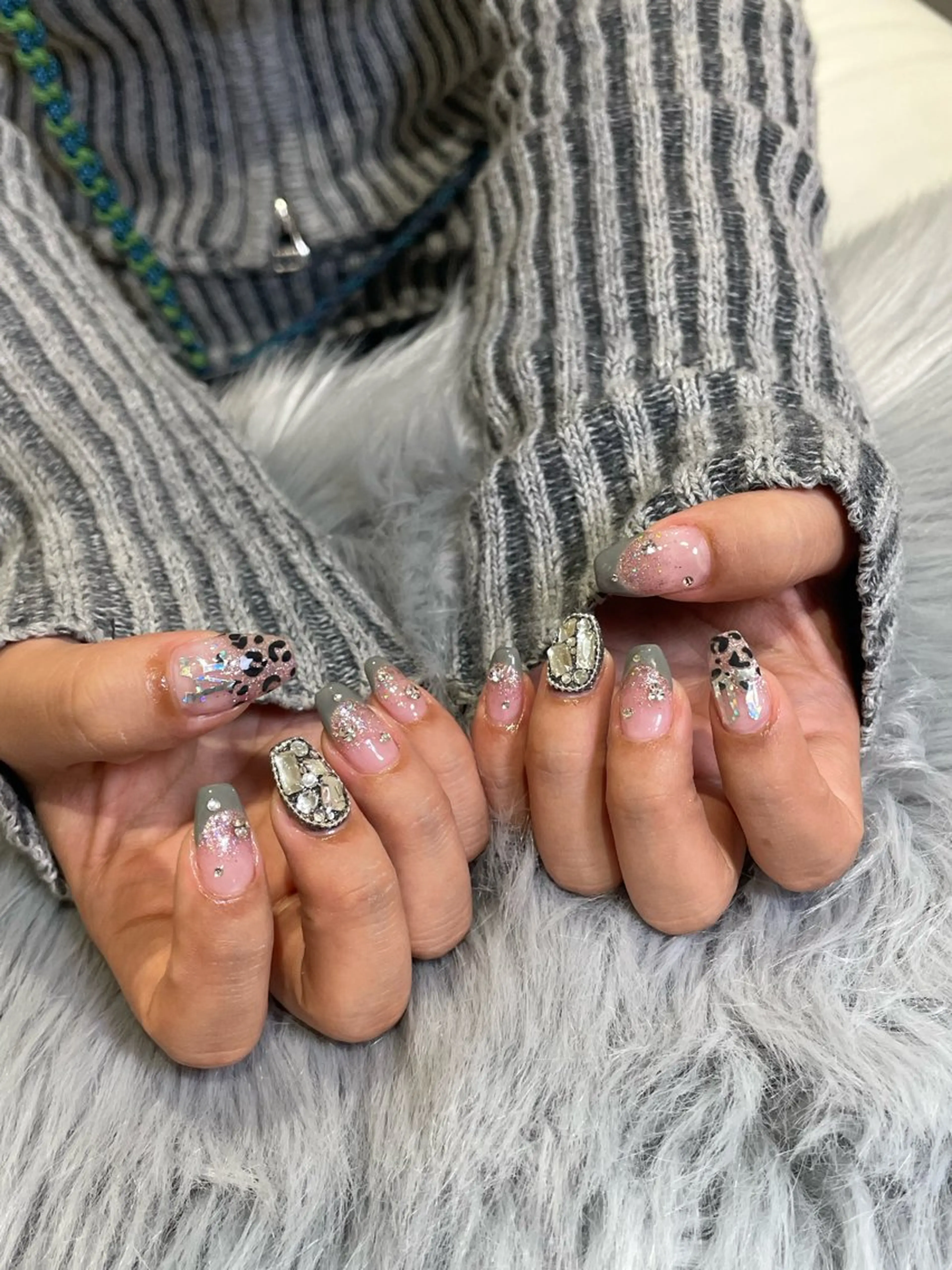 ネイル ラメ(グリッター) RICO Nail パーツつけ放題🌈のネイルデザイン