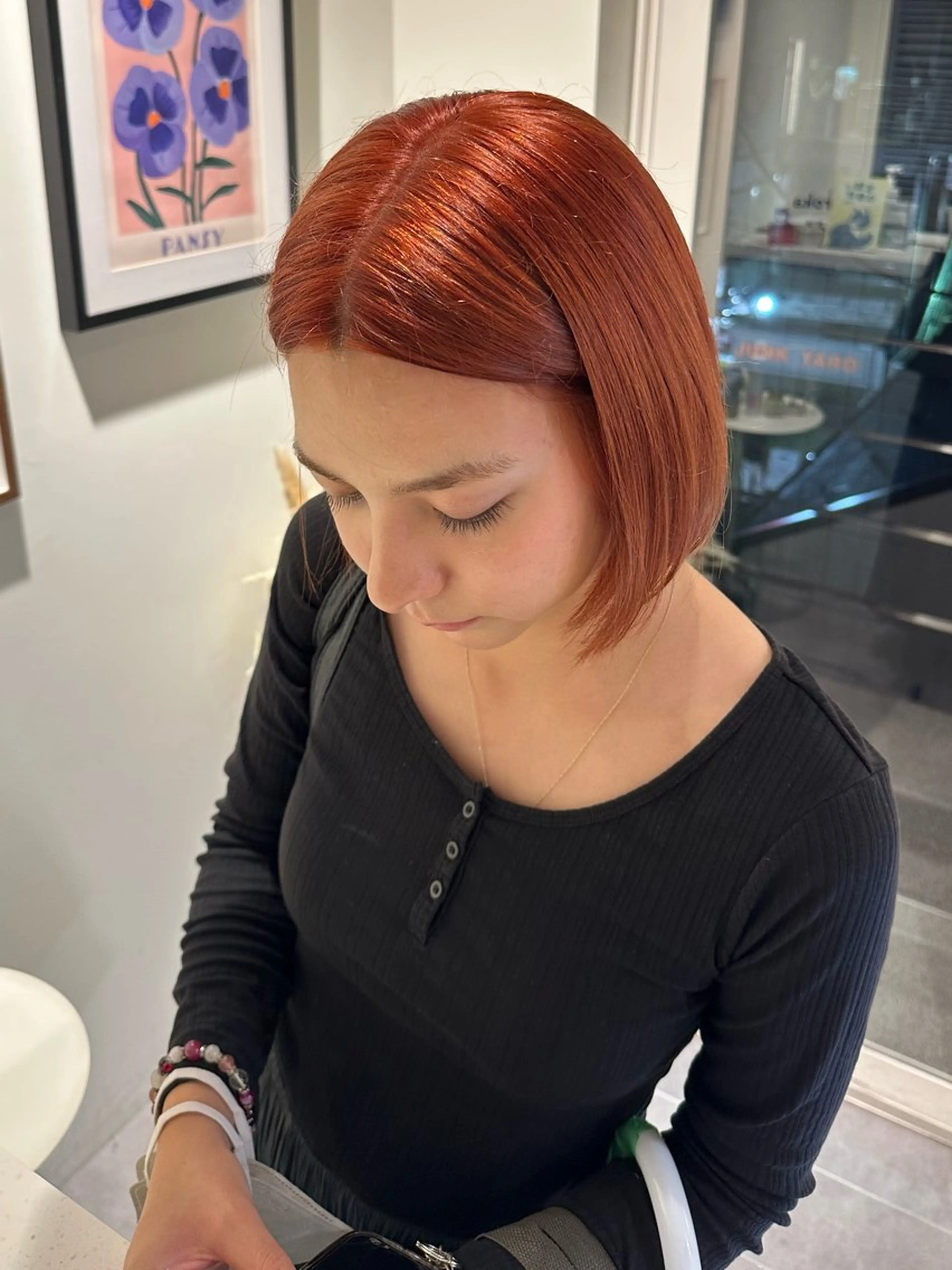 ミディアム カラー ヘアカラー HANAME 原宿美容室のヘアスタイル