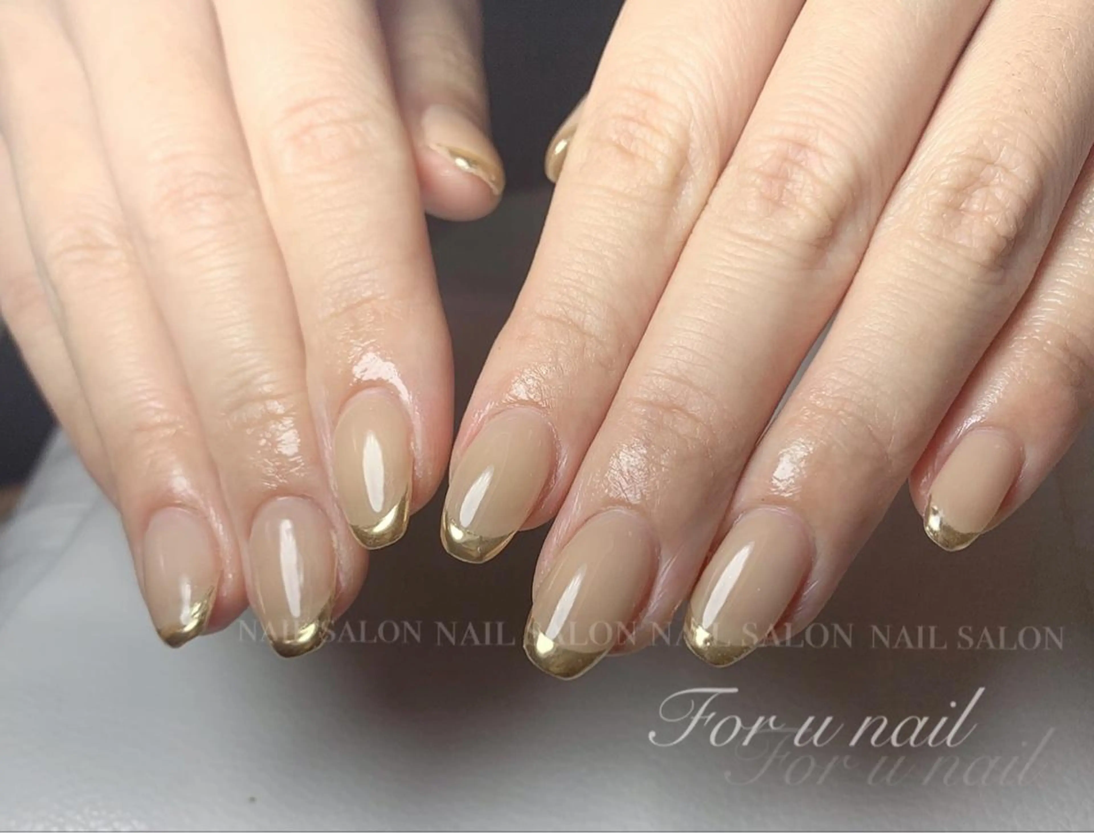 ネイル フレンチネイル ミラーネイル For u nailのネイルデザイン