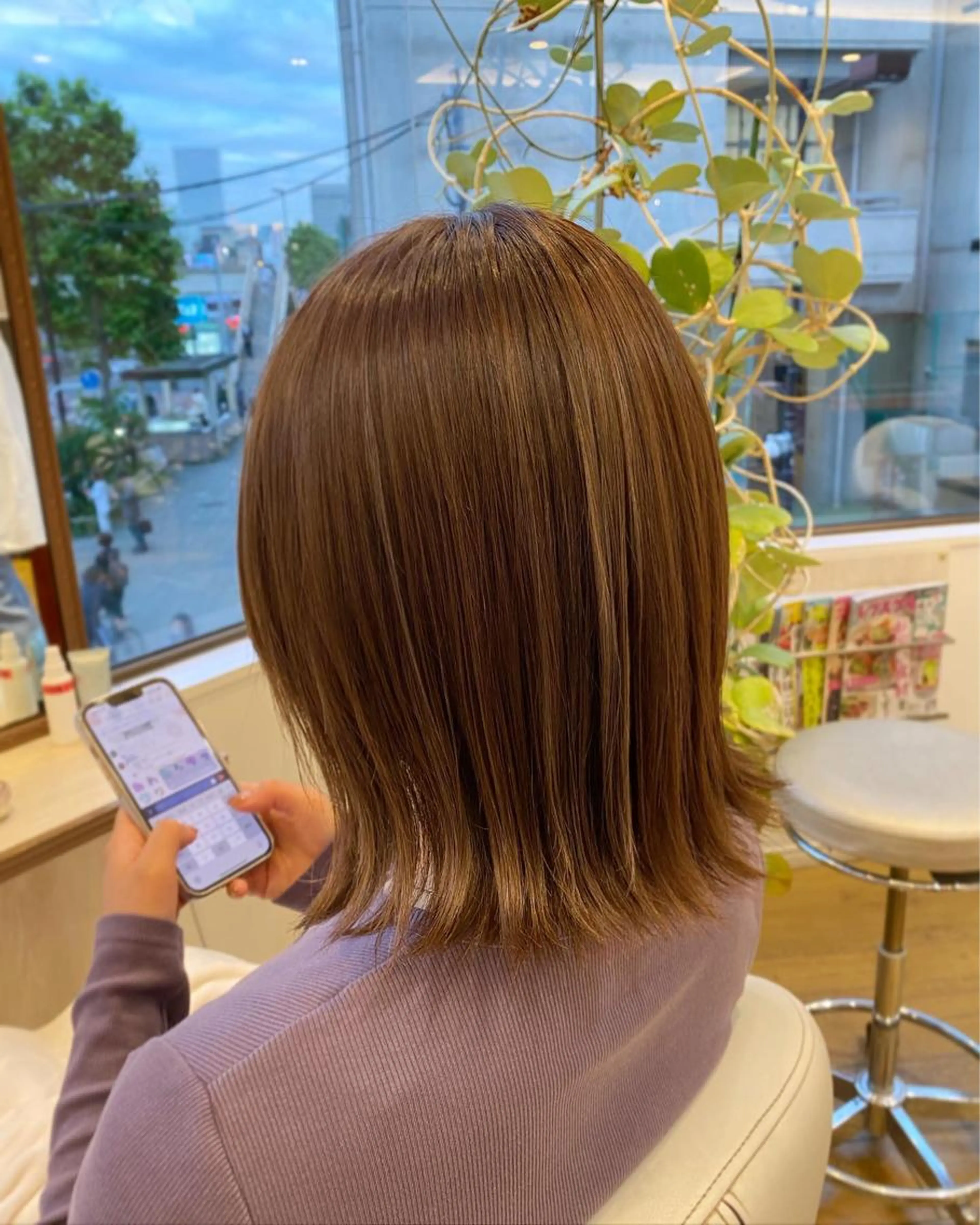 オススメ✨ブリーチ無し【透明感カラー（白髪染めも可）】＋【似合わせカット】＋【4step内部浸透型トリートメント】の写真