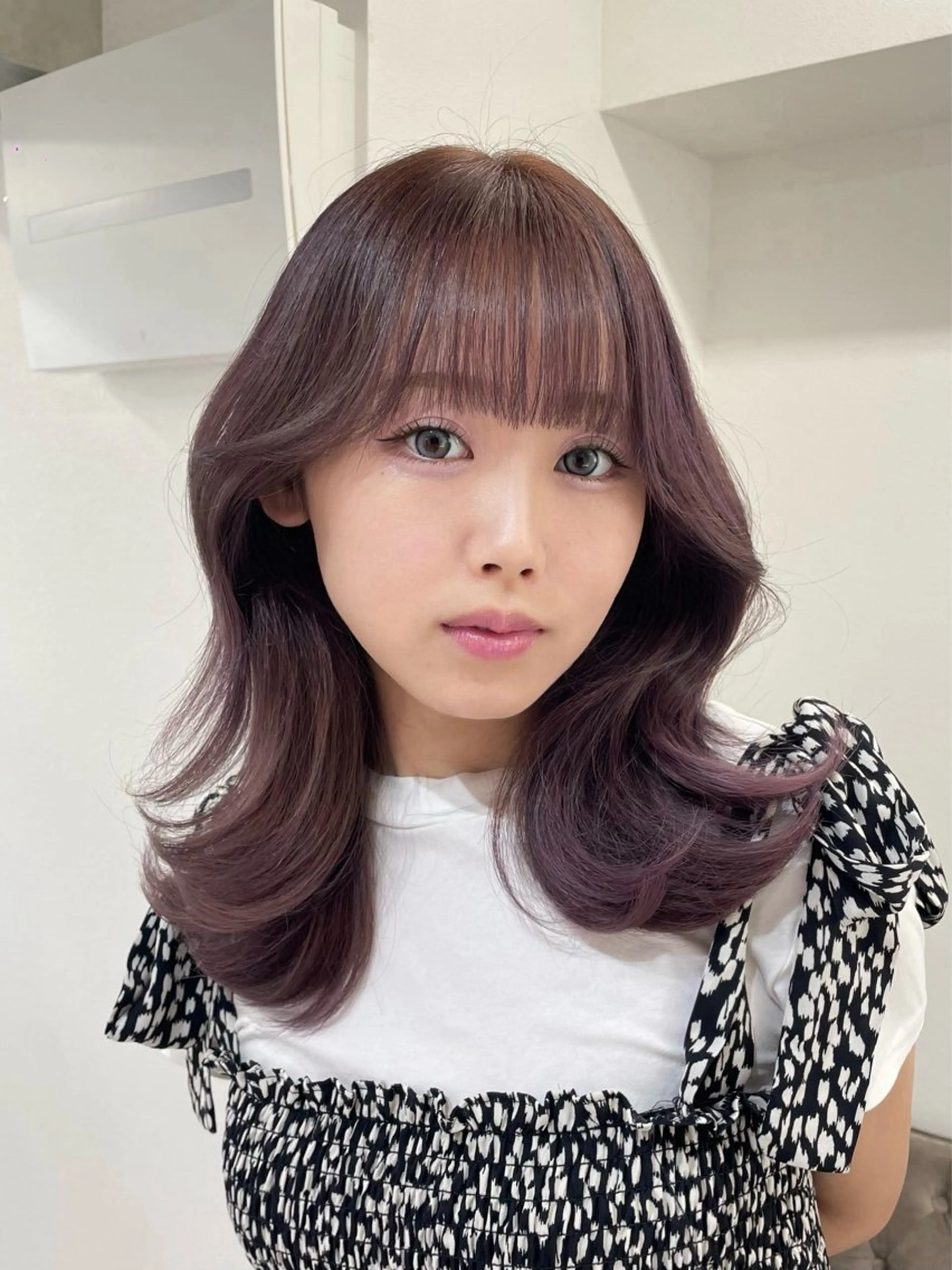 ミディアム くびれヘア 韓国風ヘア 🦋韓国hair🦋 エクステ店長sakiのヘアスタイル