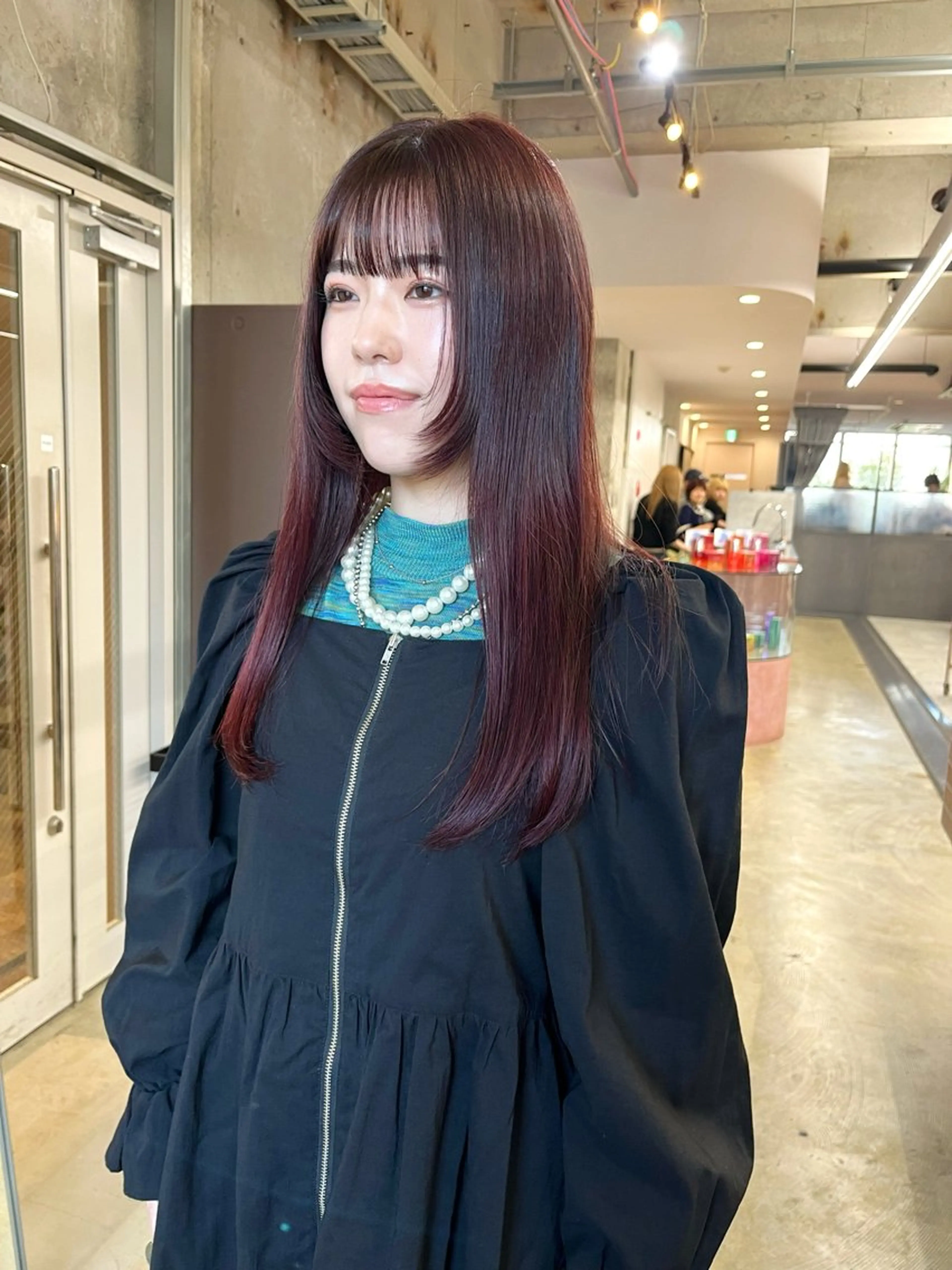 セミロング カラー ブリーチ ダブルカラー ブリーチなしカラー レッドカラー ヘアカラー 小木曽智美 /ボブ/ショートのヘアスタイル