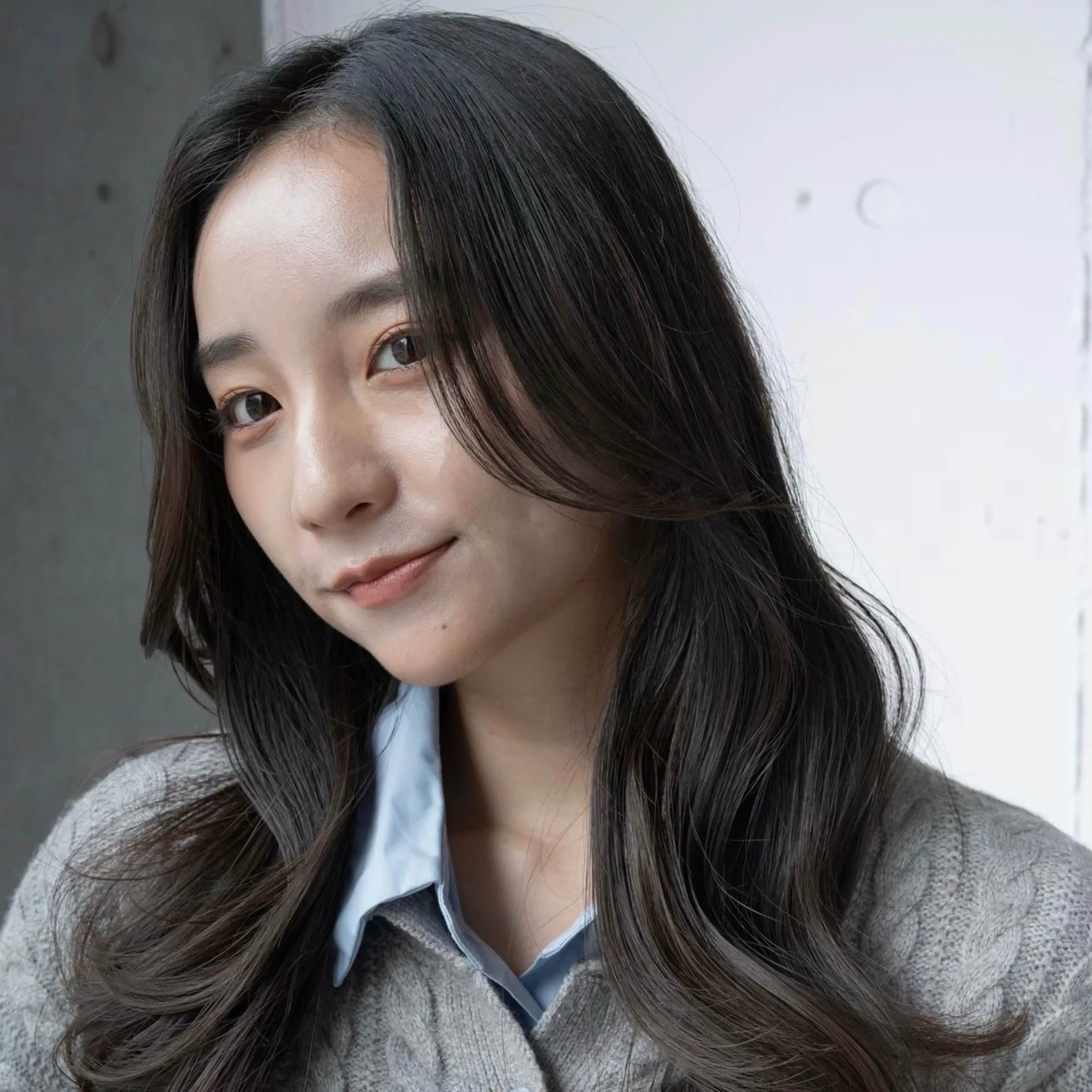 ロング カラー 透明感カラー オレンジ ヘアカラー トリートメント ムツキ/品のある 艶カラー/縮毛矯正のヘアスタイル