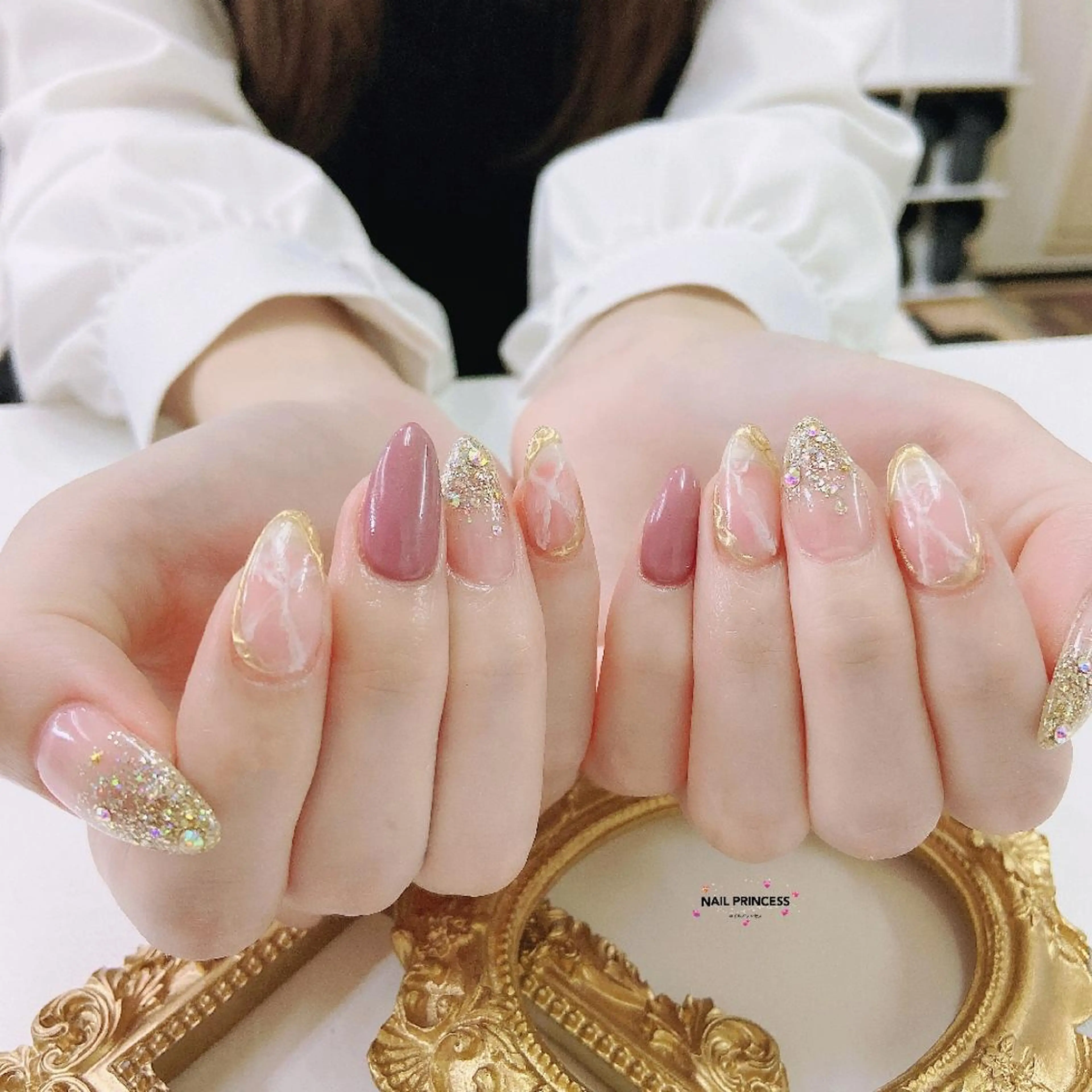 ネイル オーロラネイル 桜ネイル ジェルネイル マグネットネイル シンプルネイル princess スカルプ専門店のネイルデザイン