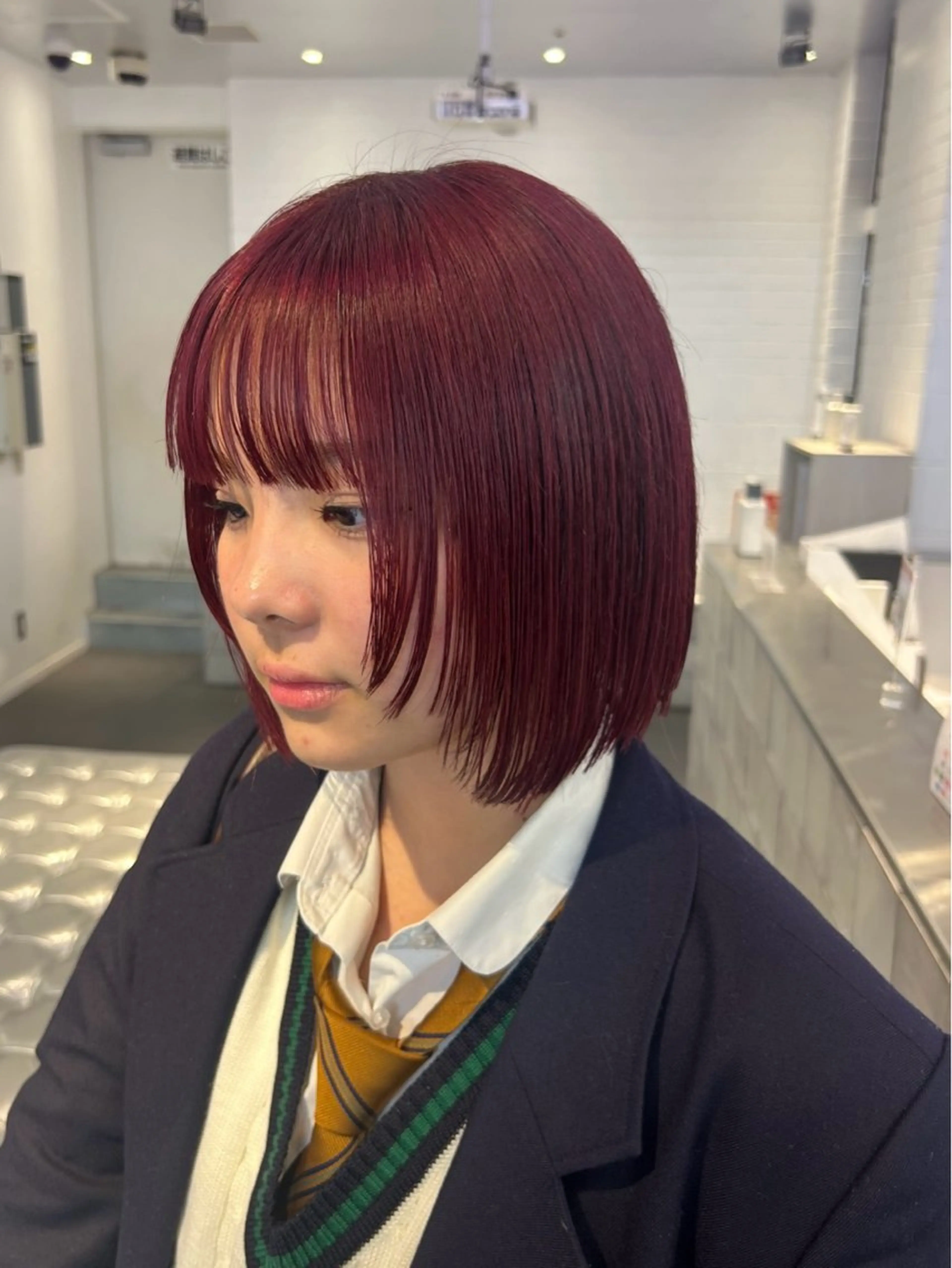 ミディアム ミディアムパーマ ボブ エクステ 外国人風カラー レイヤーカット ヘアカラー MiRI💜地毛級 エクステ✖似合わせ技のヘアスタイル