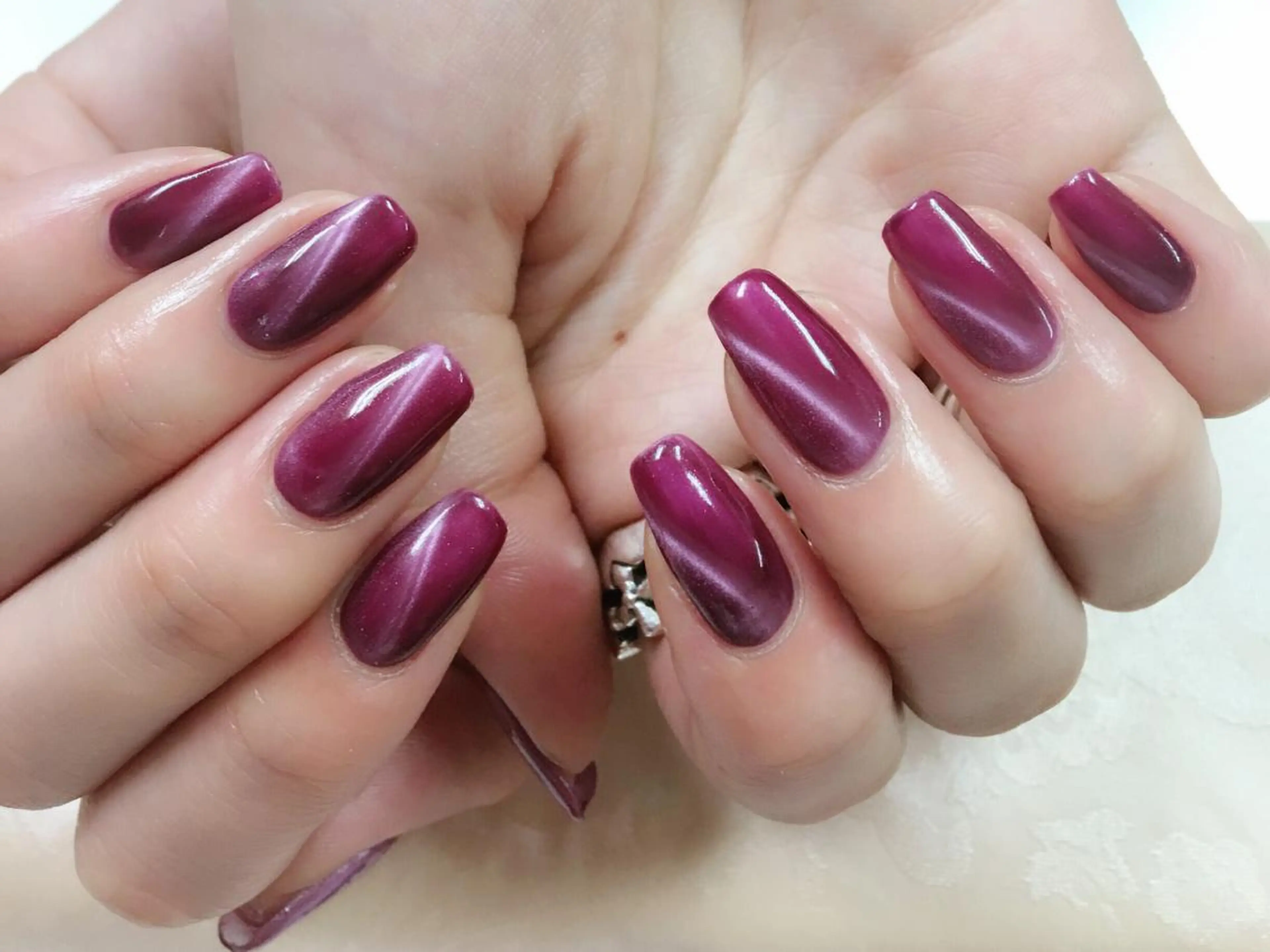 ネイル ジェルネイル マグネットネイル ワンカラーネイル 💅ネイル✨ プリンセスのネイルデザイン