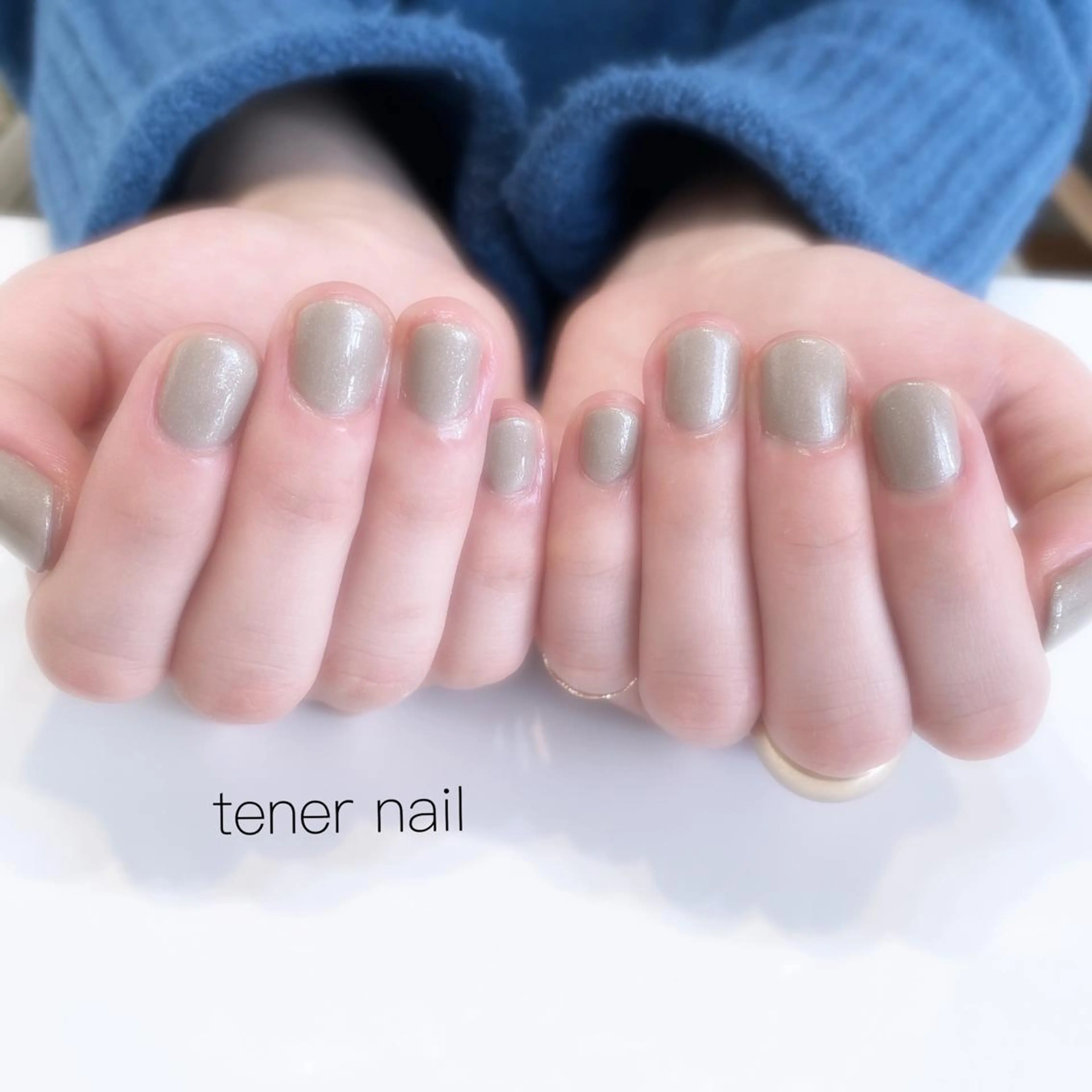 ネイル ブルー ワンカラーネイル ショートネイル シンプルネイル テネルネイル tener nailのネイルデザイン
