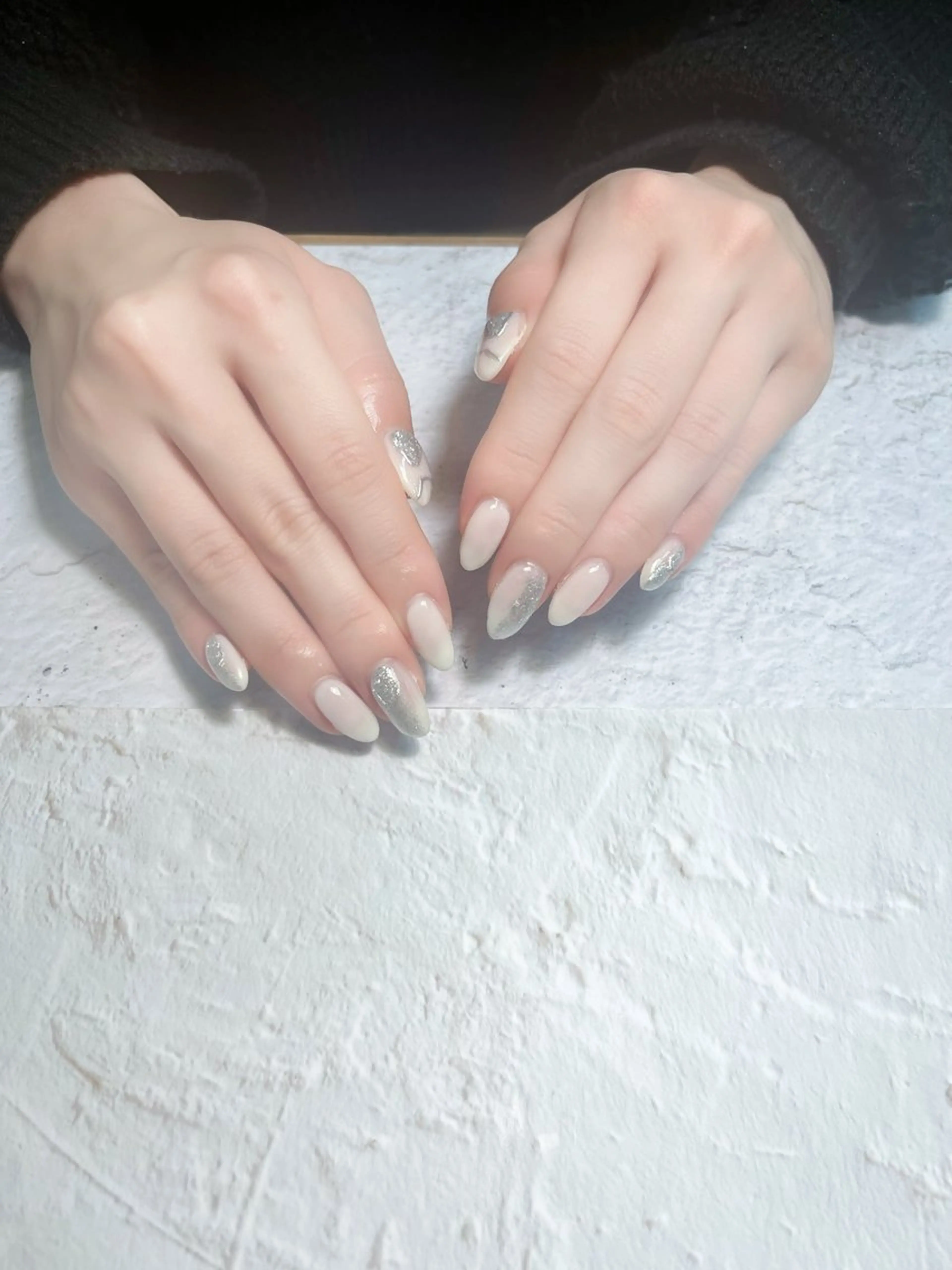 ネイル アートネイル 冬ネイル ハンドネイル 🩵atelier- 01 優奈🩵のネイルデザイン