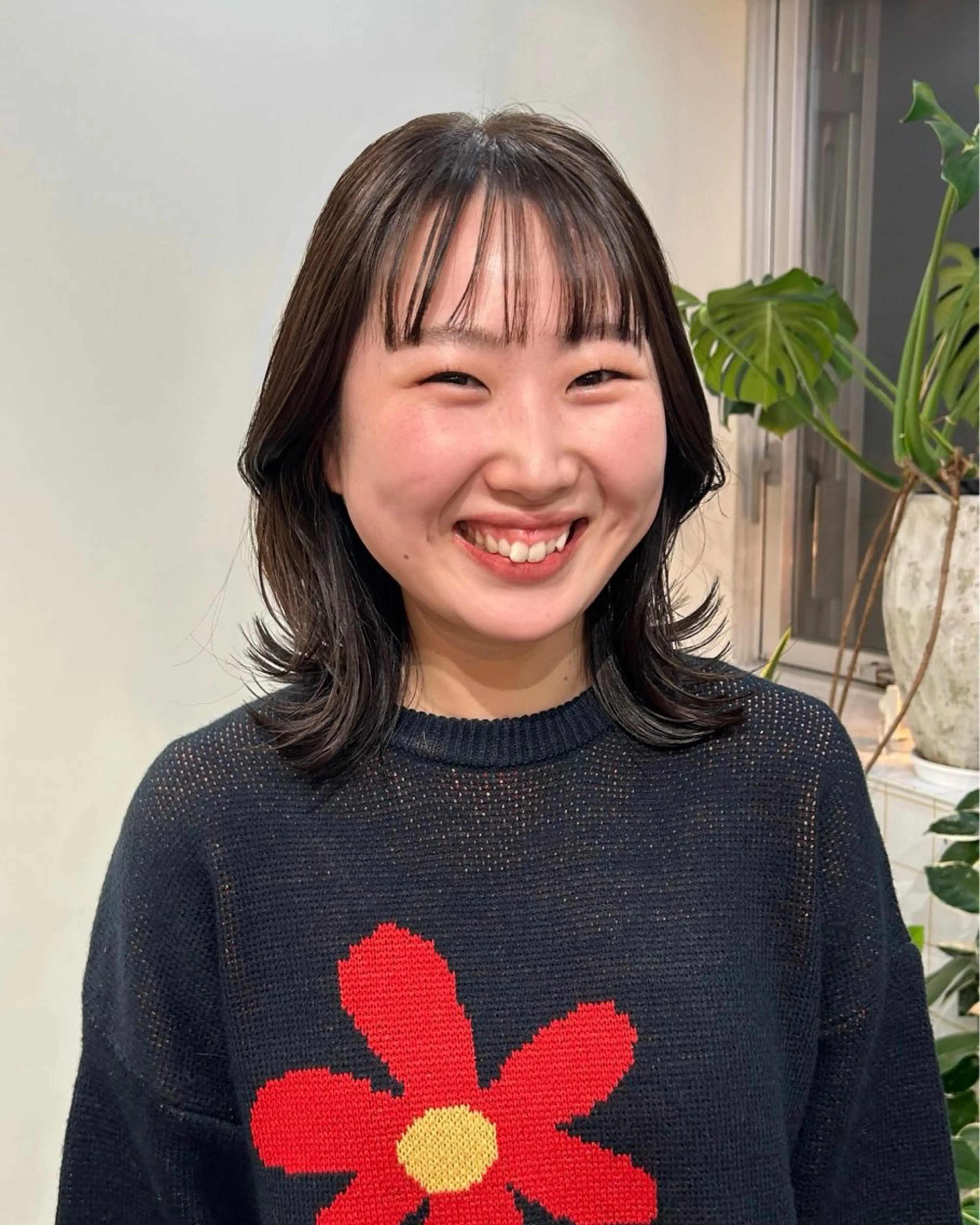 ミディアム カラー ブリーチ 透明感カラー ブリーチなしカラー カット ヘアカラー トリートメント ボブ/レイヤー 大阪梅田/きょうかのヘアスタイル