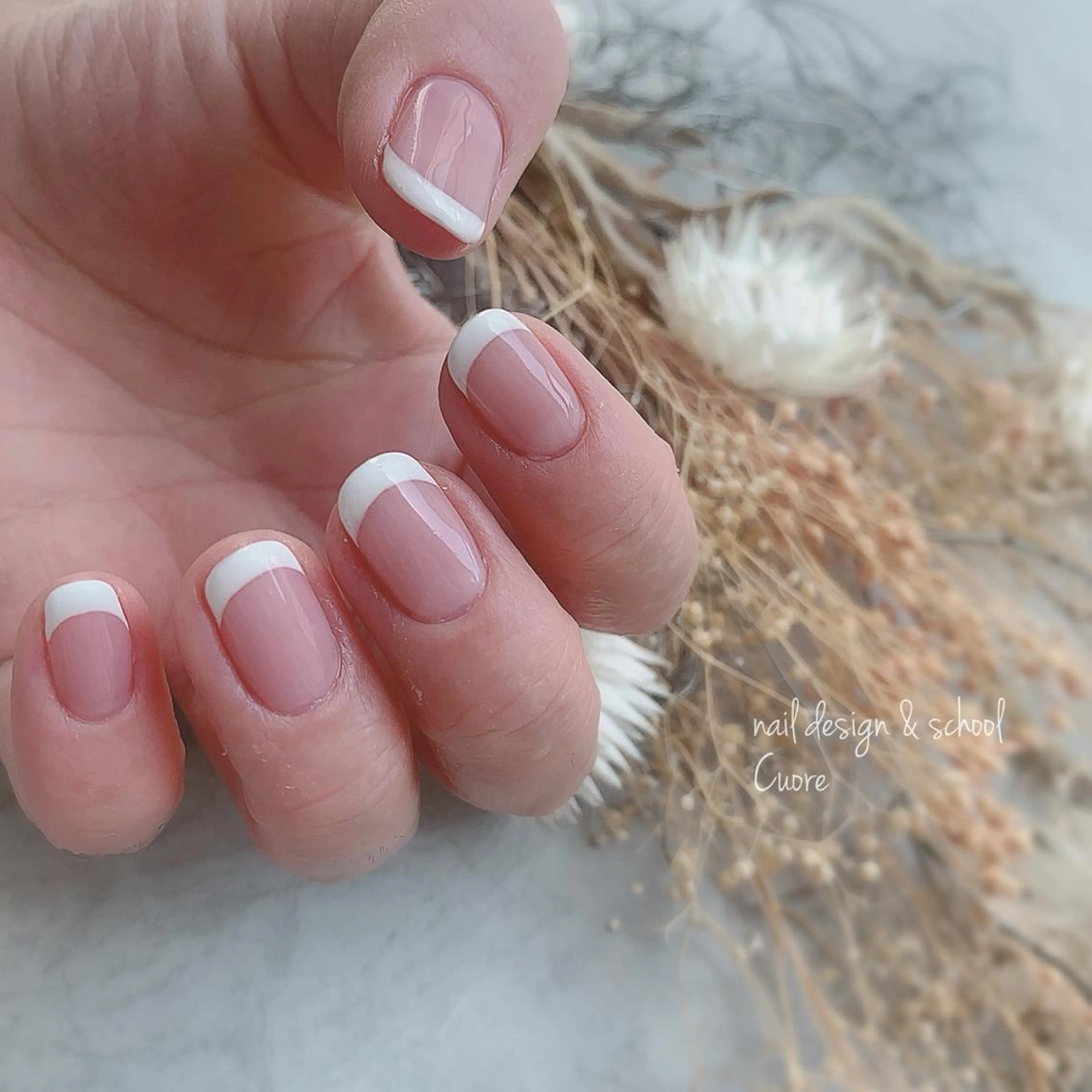ネイル アートネイル ジェルネイル シンプルネイル 春ネイル ブライダルネイル Cuore谷岡紗妃/ 宮崎台のネイルデザイン