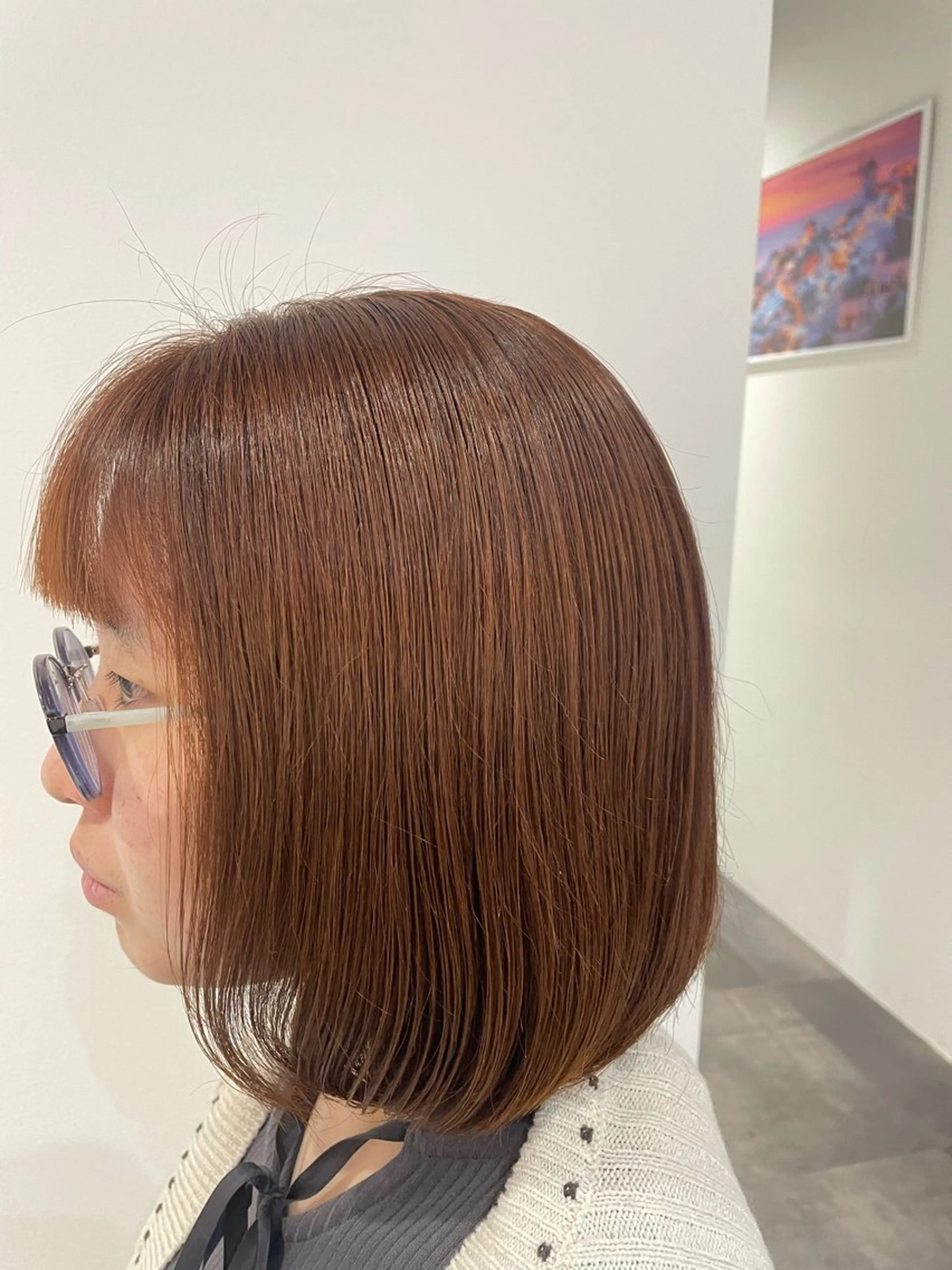 ミディアム カラー ブリーチ ブリーチなしカラー オレンジ 似合わせスタイル🪮 🌿まなべさとみ🌿のヘアスタイル