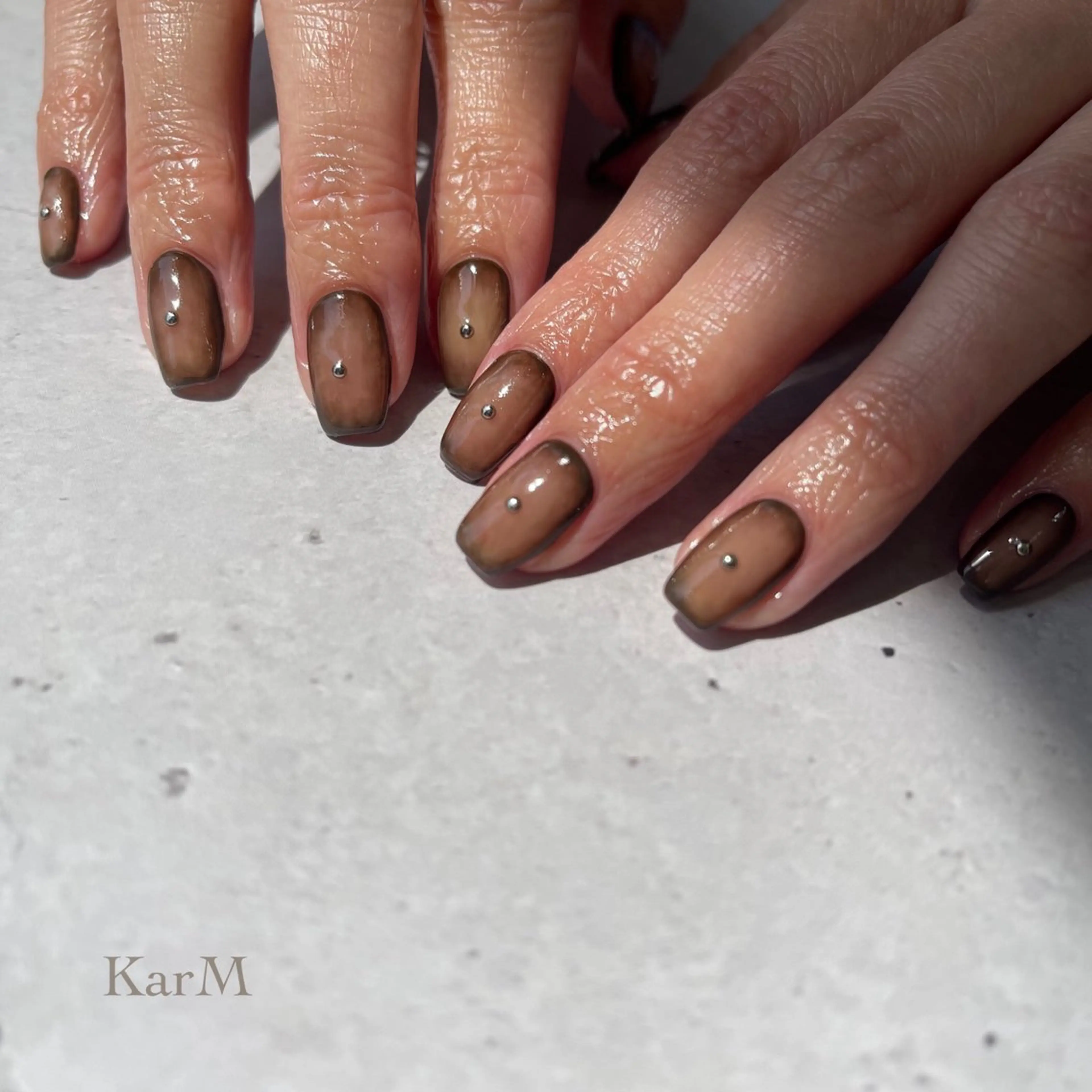 ネイル オーロラネイル チークネイル フットネイル フレンチネイル 氷ネイル・うるうるネイル ハンドネイル ogino karinのネイルデザイン