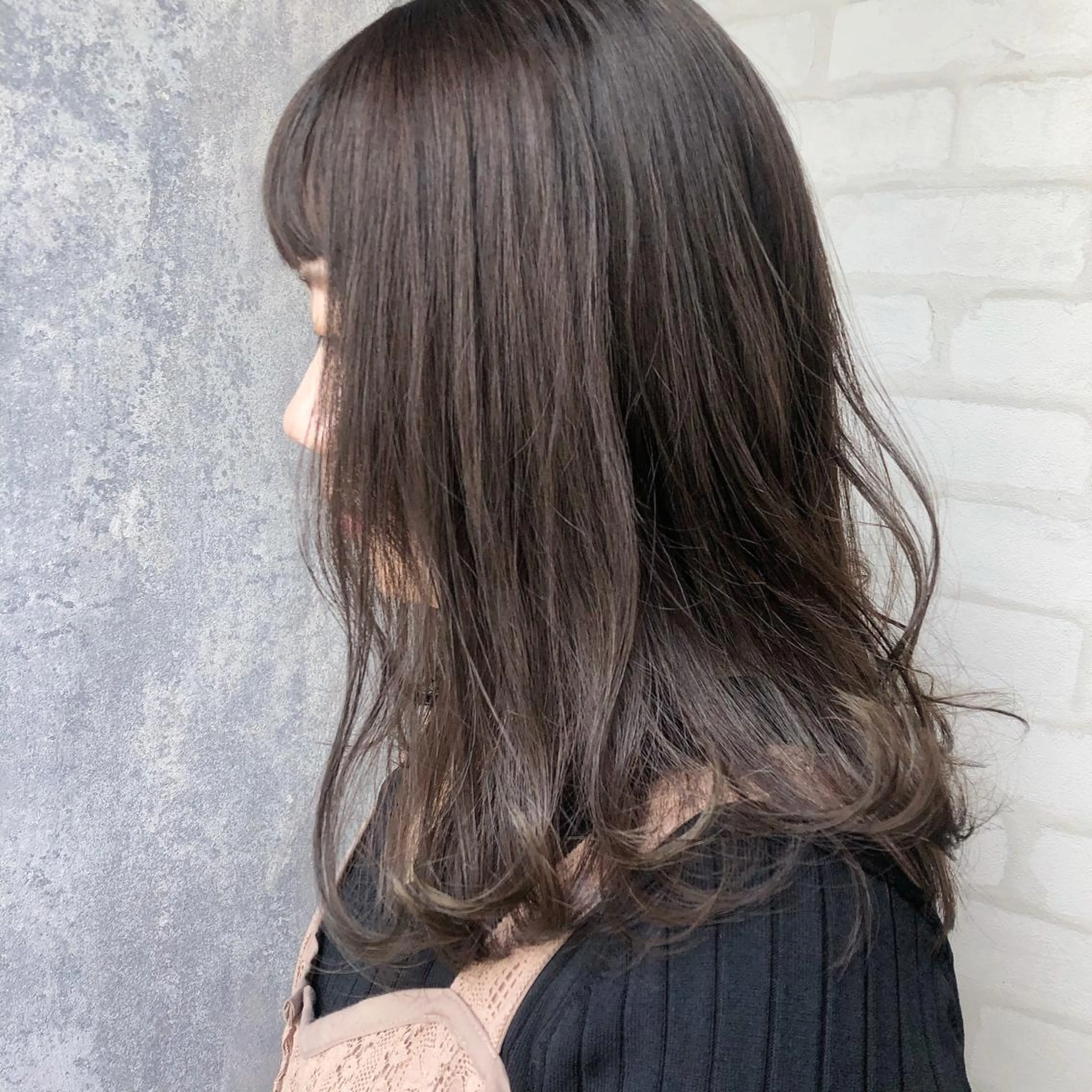 セミロング カラー ベージュカラー レイヤー/ボブ/ 顔周り/yukinaのヘアスタイル