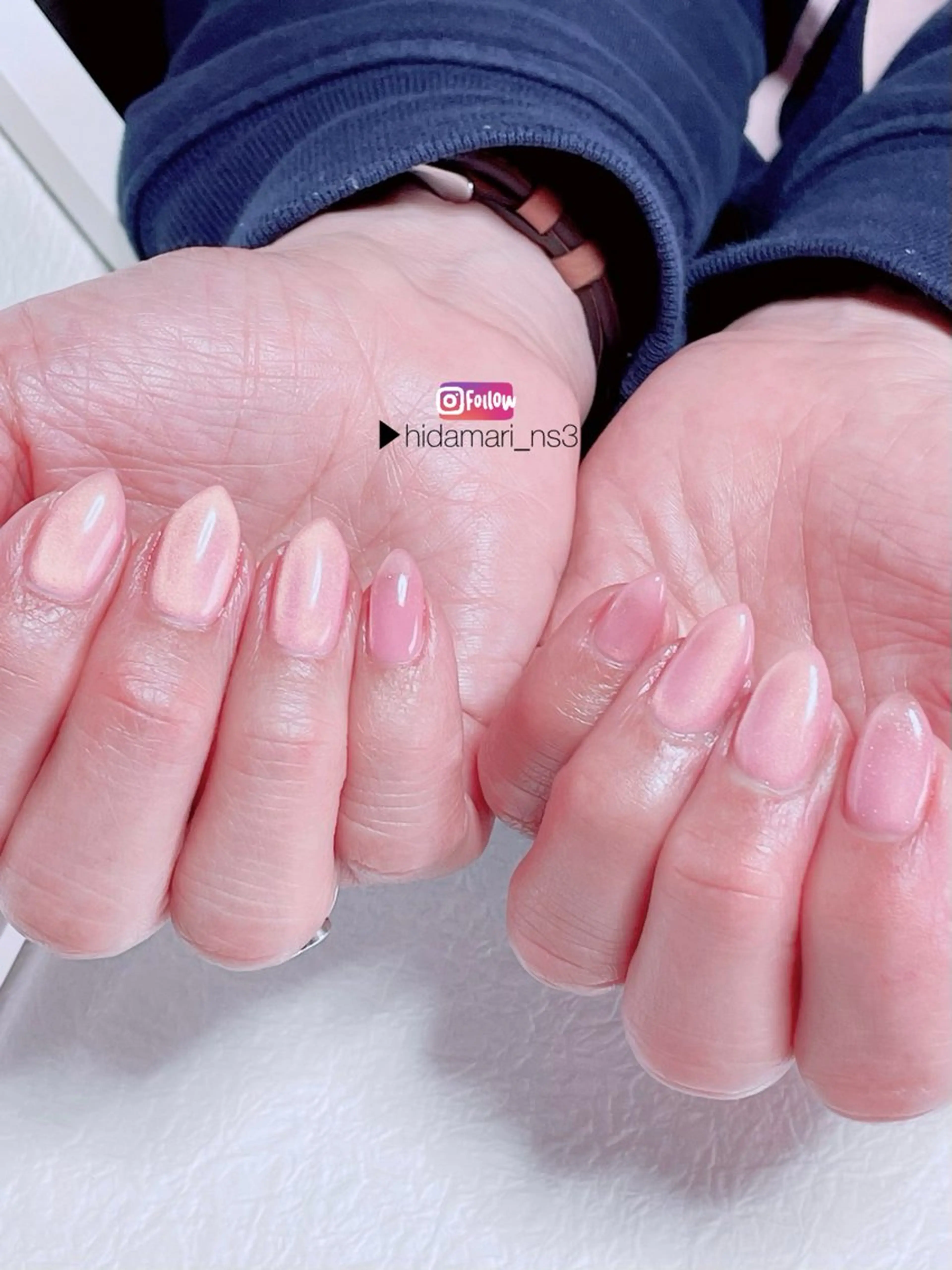 ネイル ゴールド マグネットネイル ピンク ハンドネイル NailSalon ひだまりのネイルデザイン