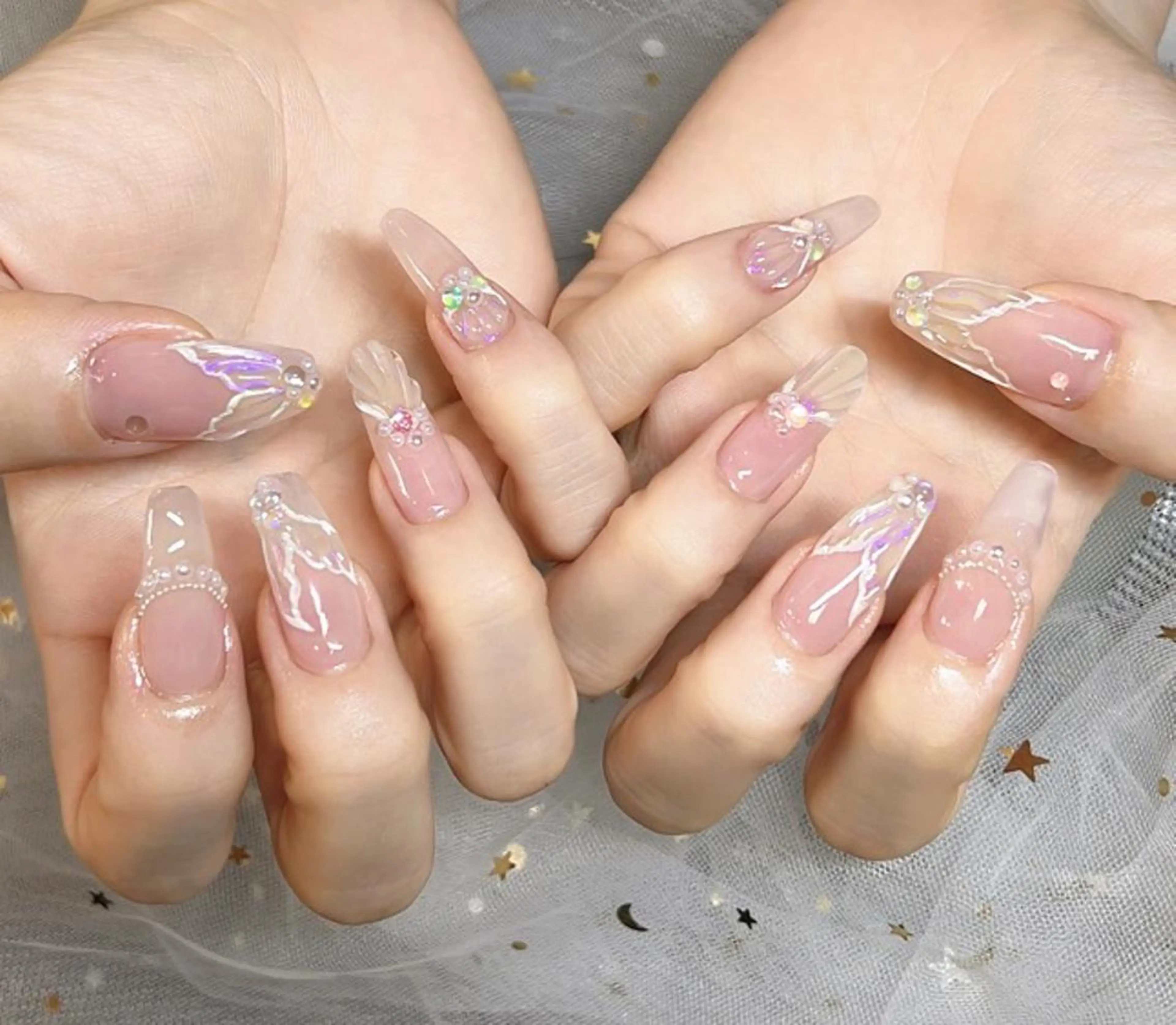 ロング カラー ネイル ハンドネイル Ryoko Nailのネイルデザイン