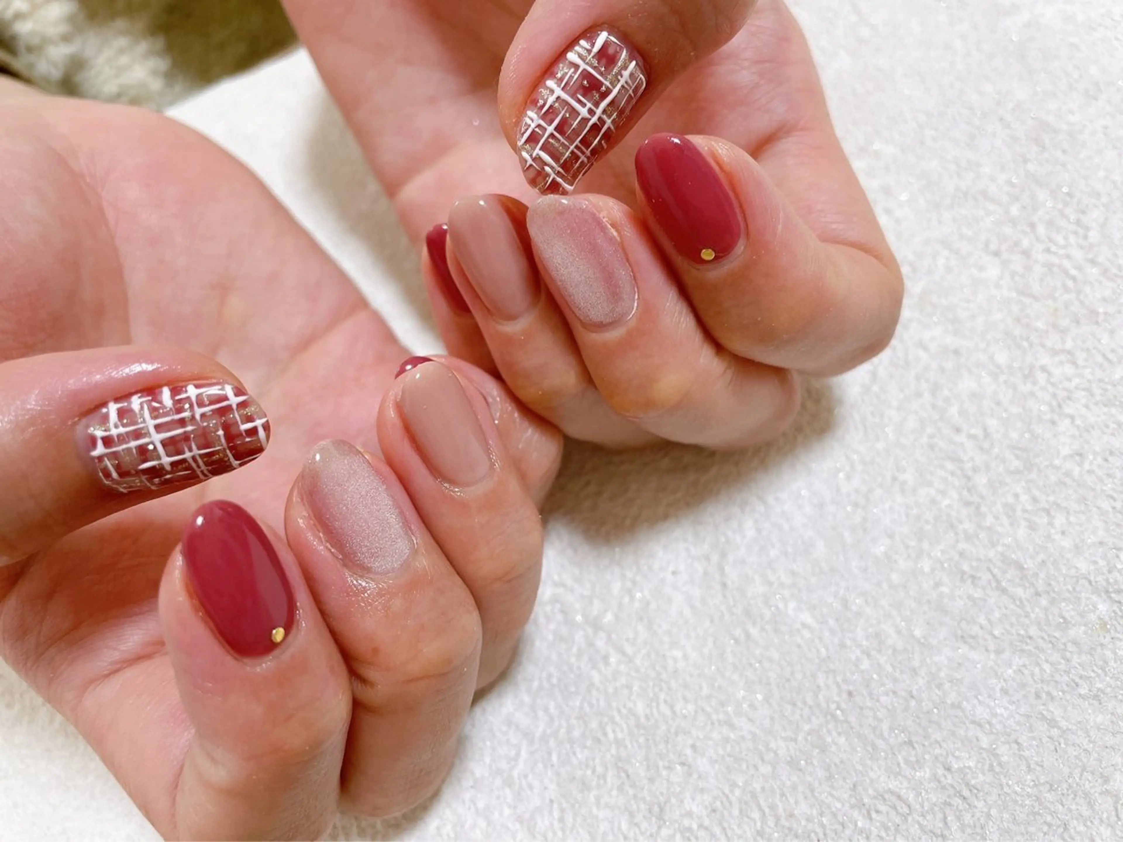 ネイル ジェルネイル 韓国ネイル パラジェル 冬ネイル ハンドネイル kikinail 溝の口のネイルデザイン