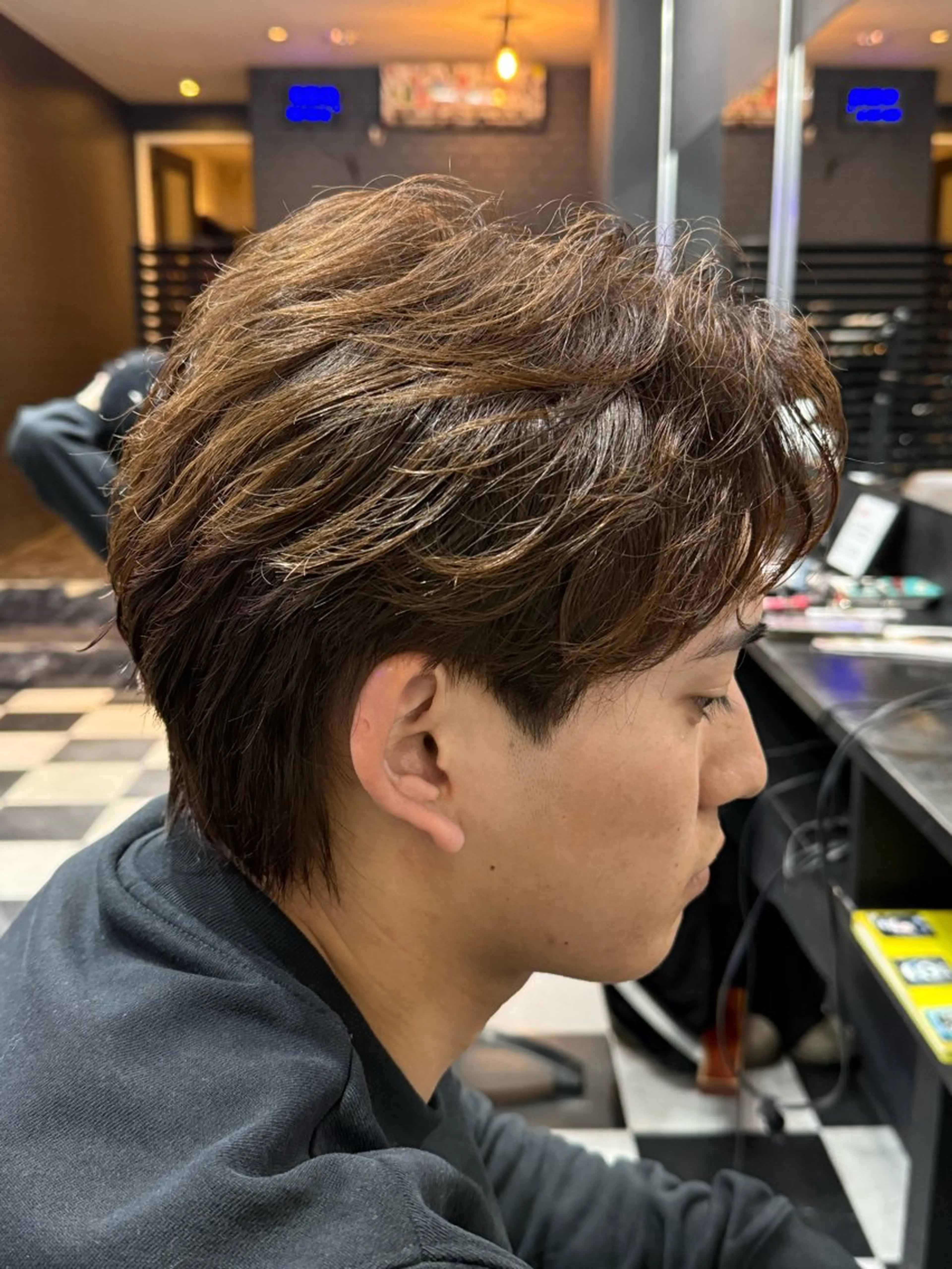 セミロング パーマ セミロングパーマ ニュアンスパーマ ヘアカラー パーマ 京都/伏見/メンズ/ 石田昂のヘアスタイル