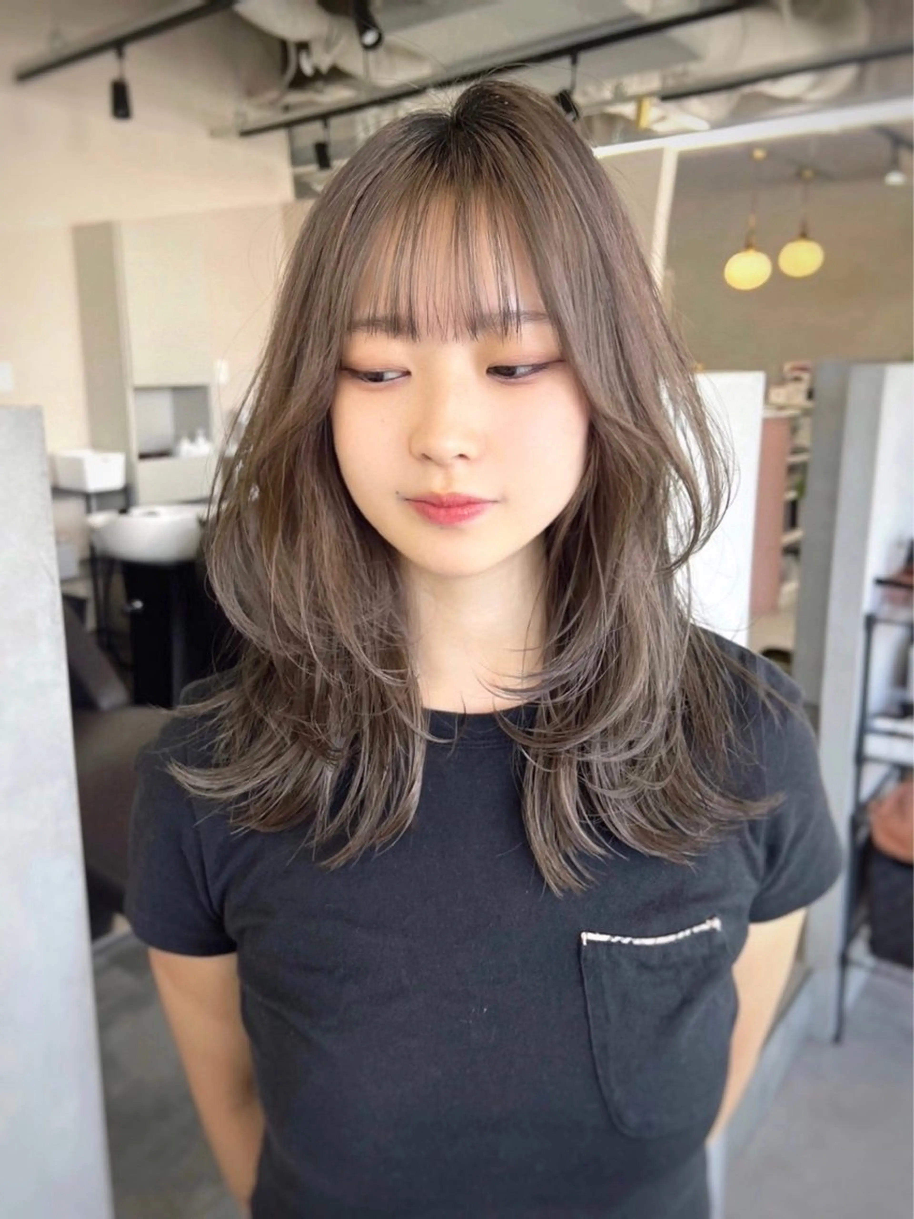 ミディアム カラー カット ヘアカラー カットモデル募集 島崎　凌のヘアスタイル