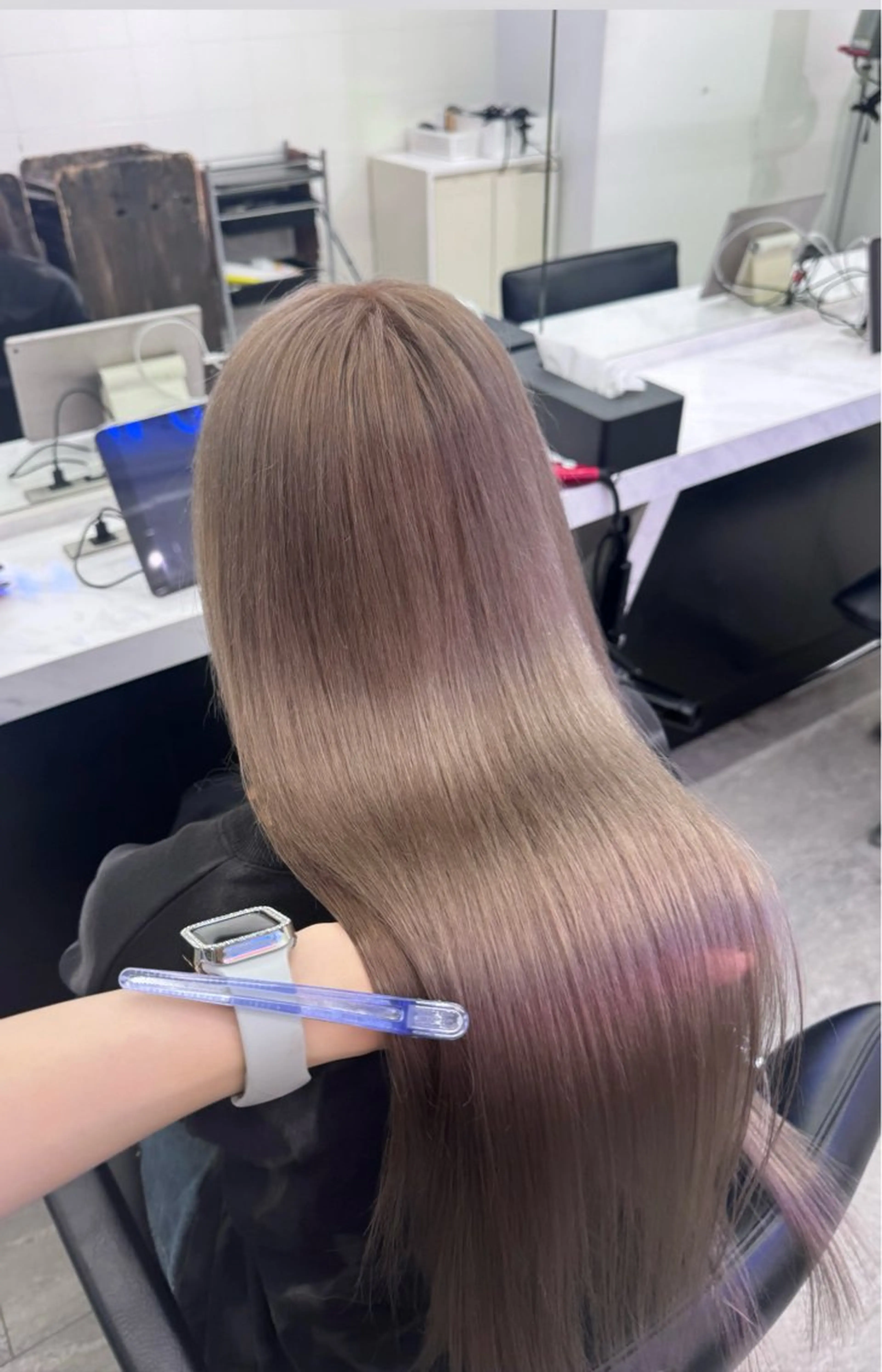 🧡プルエクステ付けたままカラー➕エクステ専用トリートメント🧡の写真