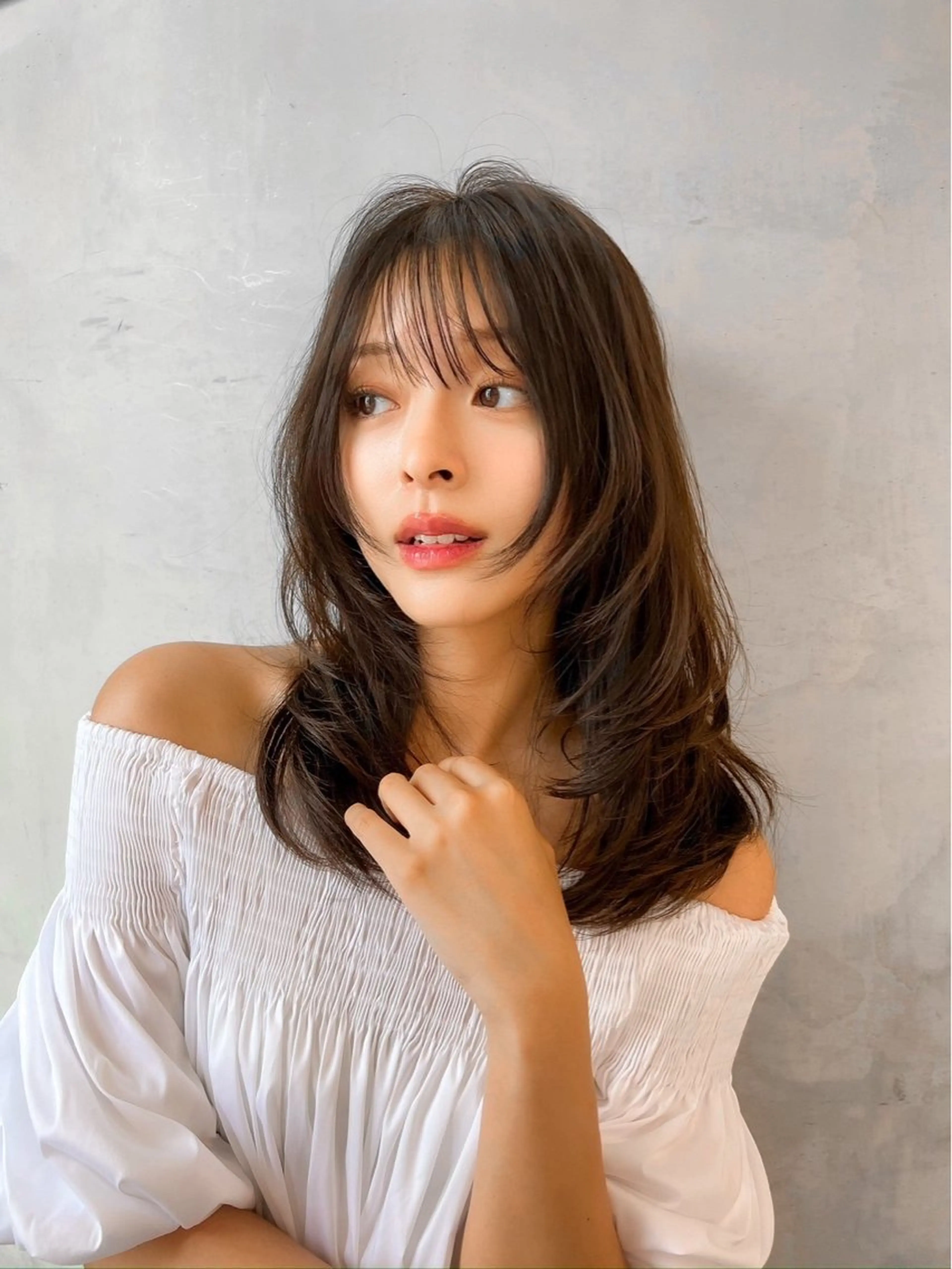 ミディアム 韓国風ヘア レイヤーカット 小顔カット カット ヘアカラー 縮毛矯正 トリートメント taiga レイヤー /髪質改善/矯正🌈のヘアスタイル