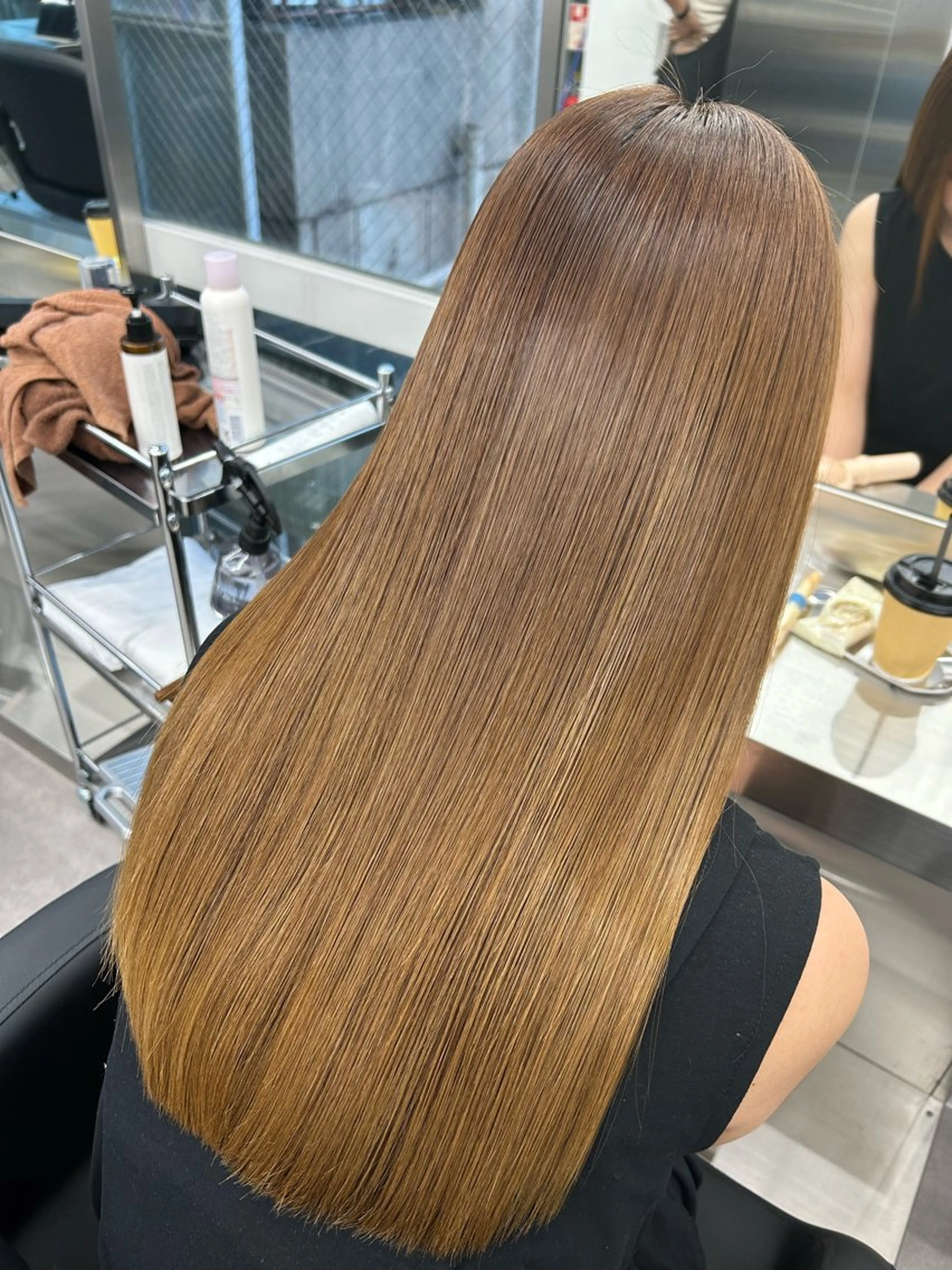 ロング 最高級人毛 100%エクステ茉央のヘアスタイル