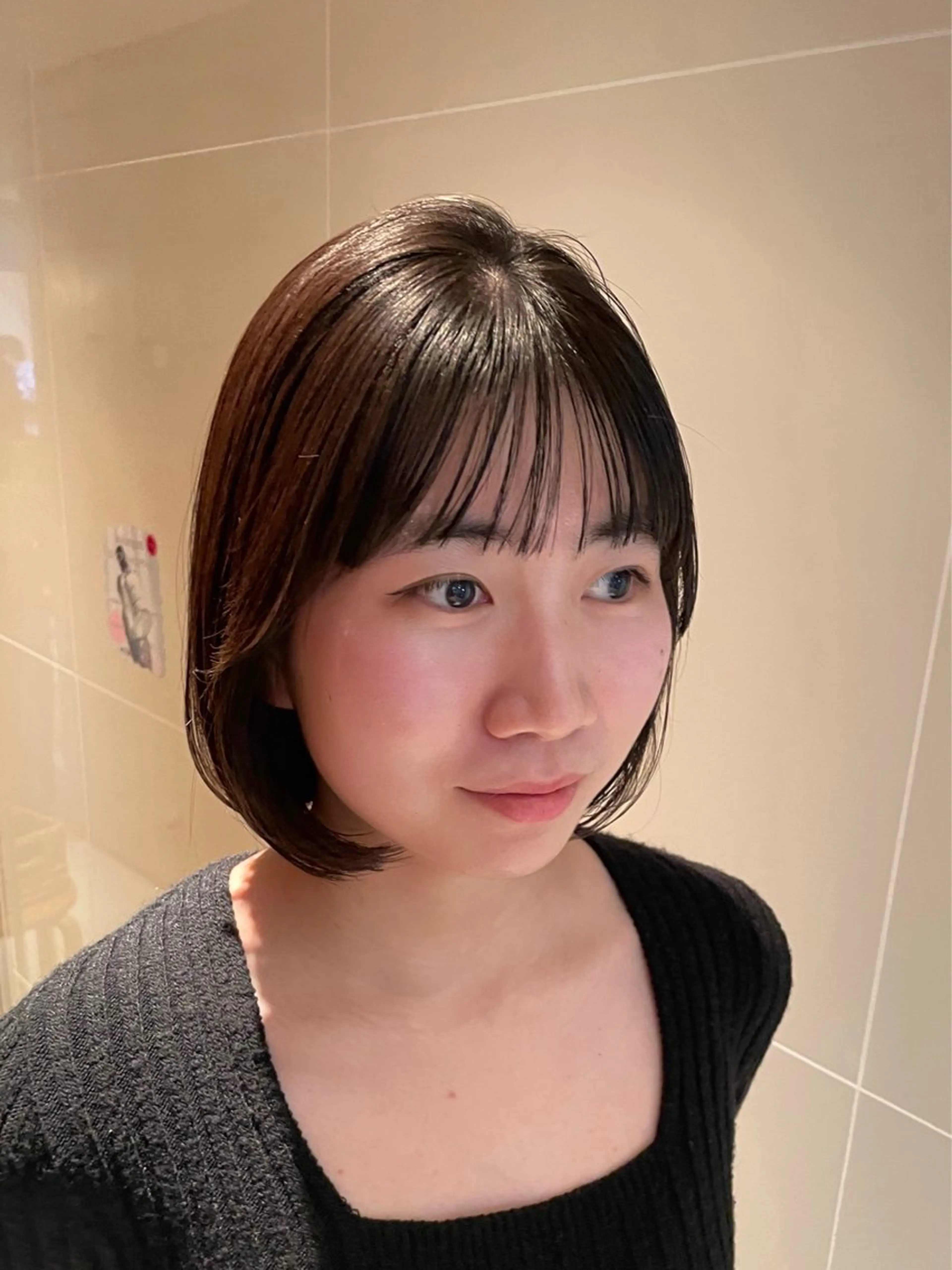 ショート パーマ ボブ 縮毛矯正 カット 縮毛矯正 トリートメント 縮毛矯正/レイヤー 🌙児玉光瑠のヘアスタイル