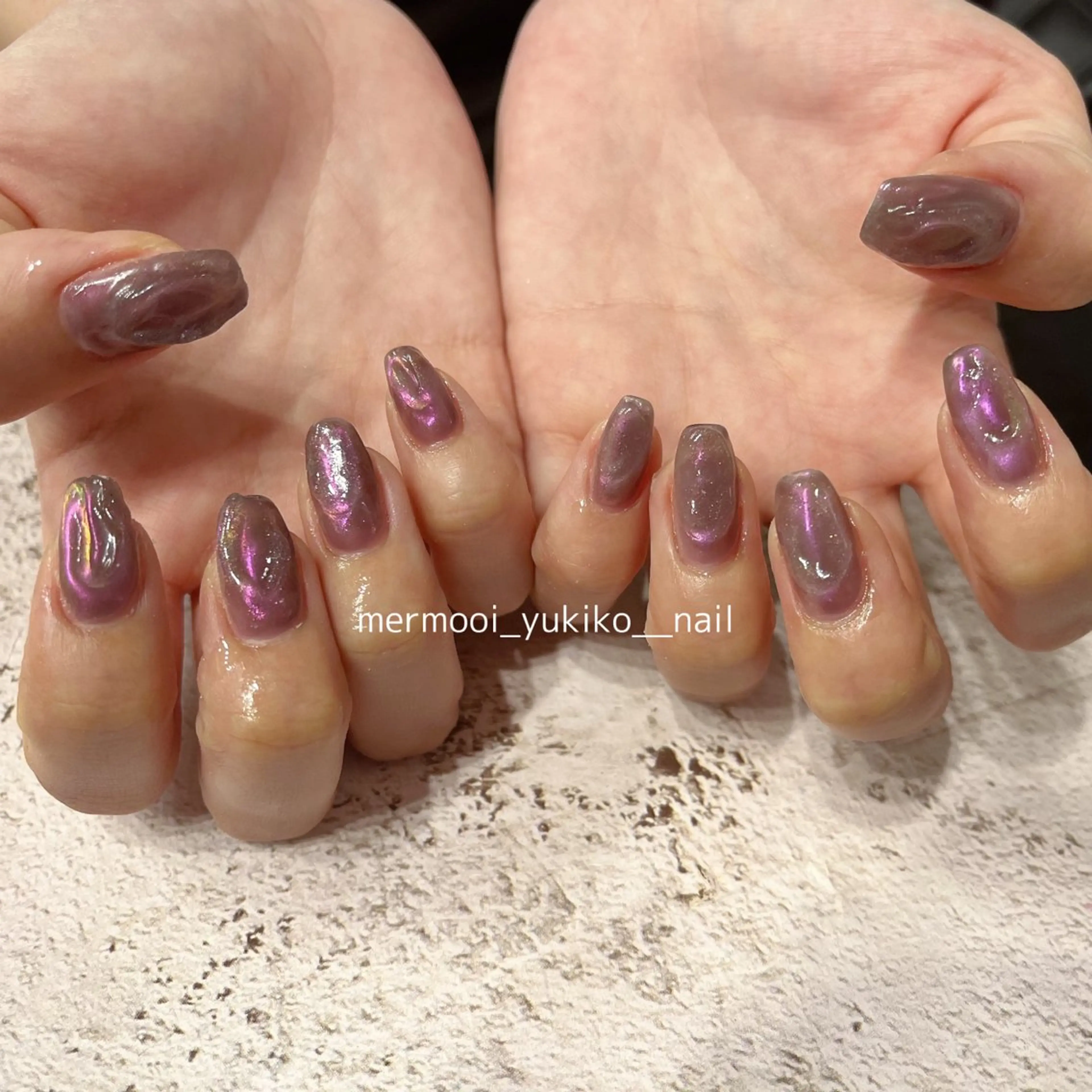 ネイル アートネイル オーロラネイル クリアネイル ジェルネイル 韓国ネイル ハンドネイル mermooi所属・melumooi nailのネイルデザイン