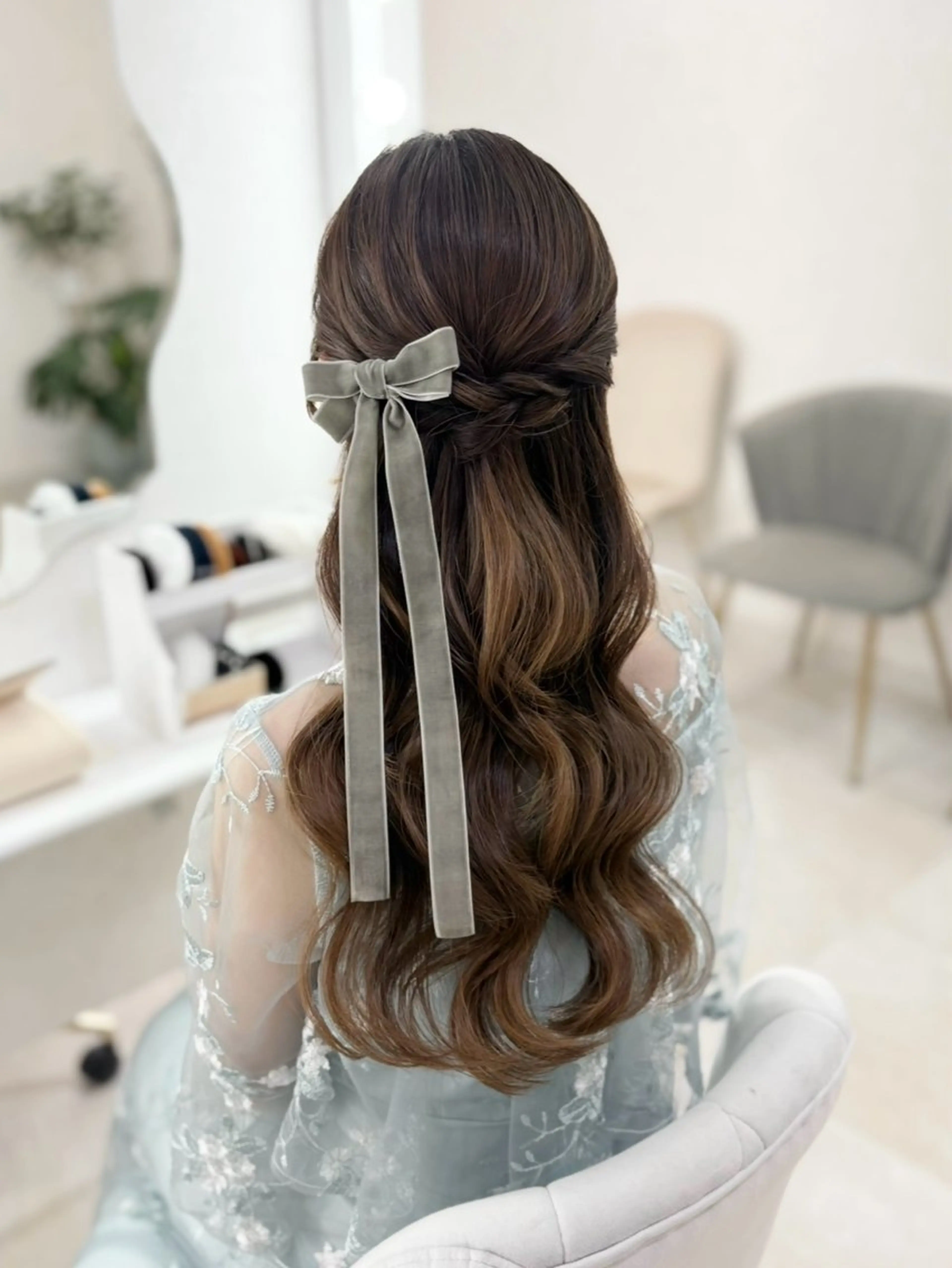 ロング ヘアアレンジ ハーフアップ ヘアセット ヘアセットサロン /上坪愛美のヘアスタイル