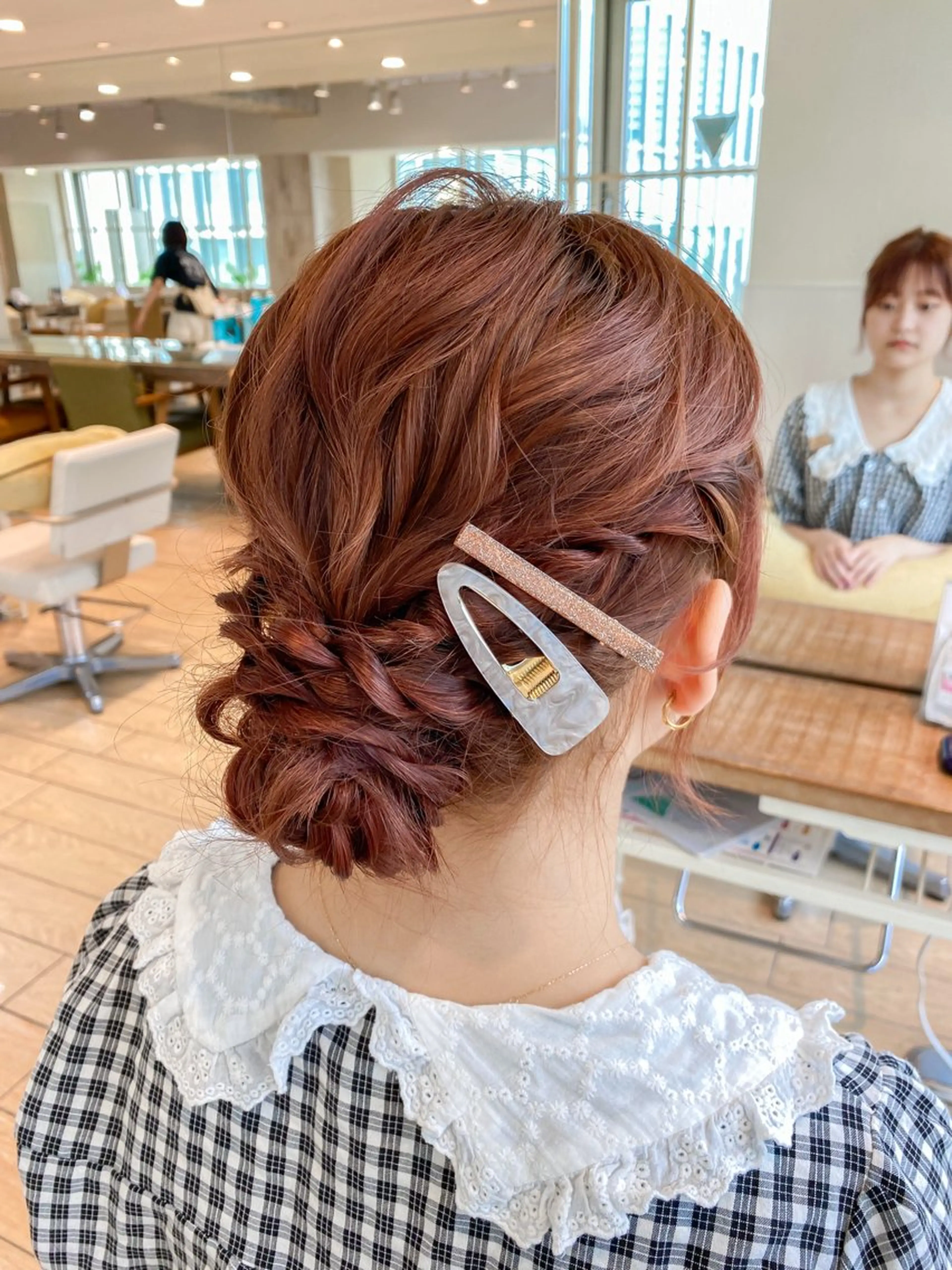 セミロング カラー ヘアアレンジ 浴衣 ヘッドスパ RIHO/愛されモテ /透明感カラーのヘアスタイル