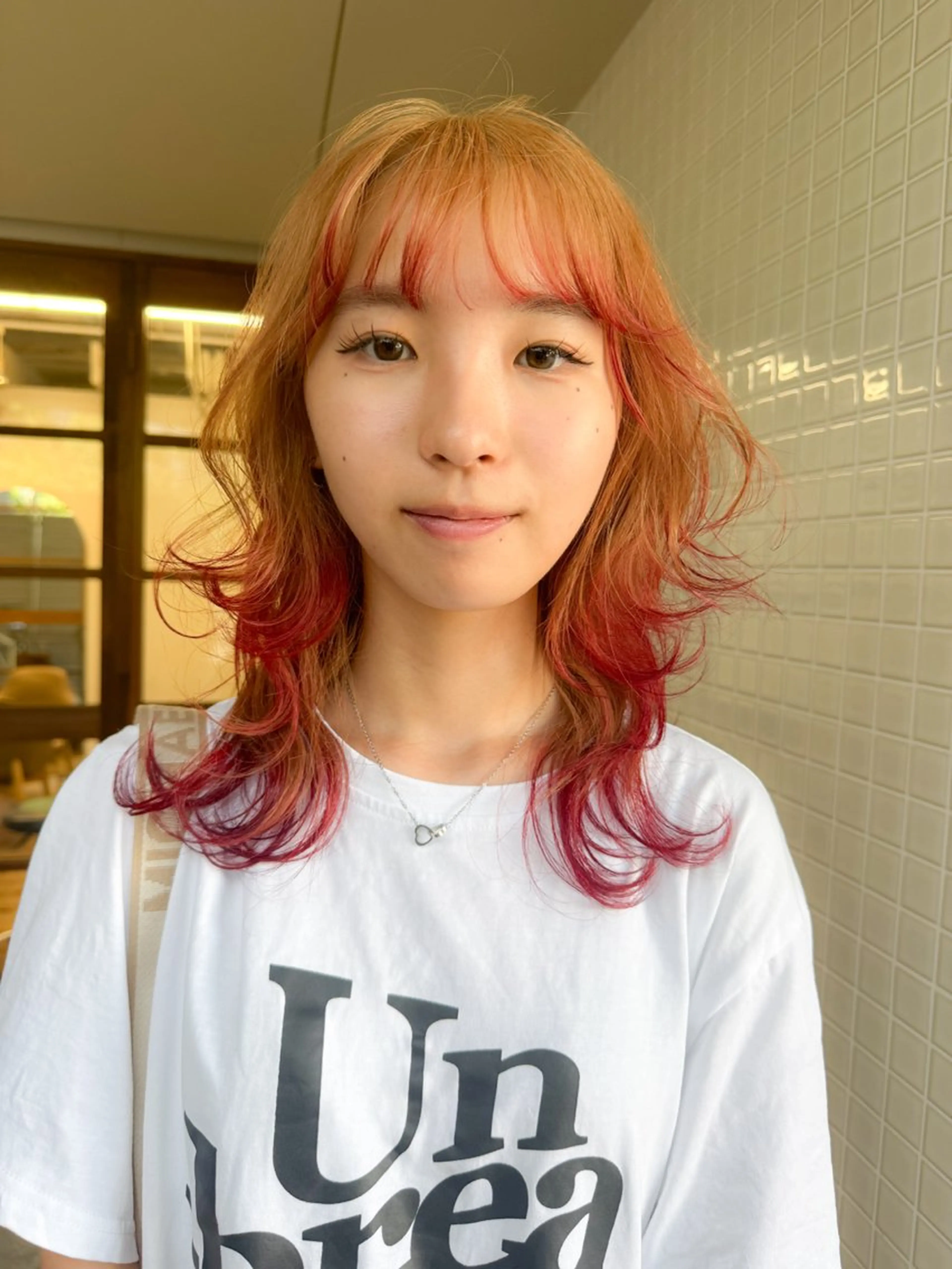 ロング カラー レイヤーカット ヘアカラー 大阪デザインカラー/ カットモデル募集のヘアスタイル