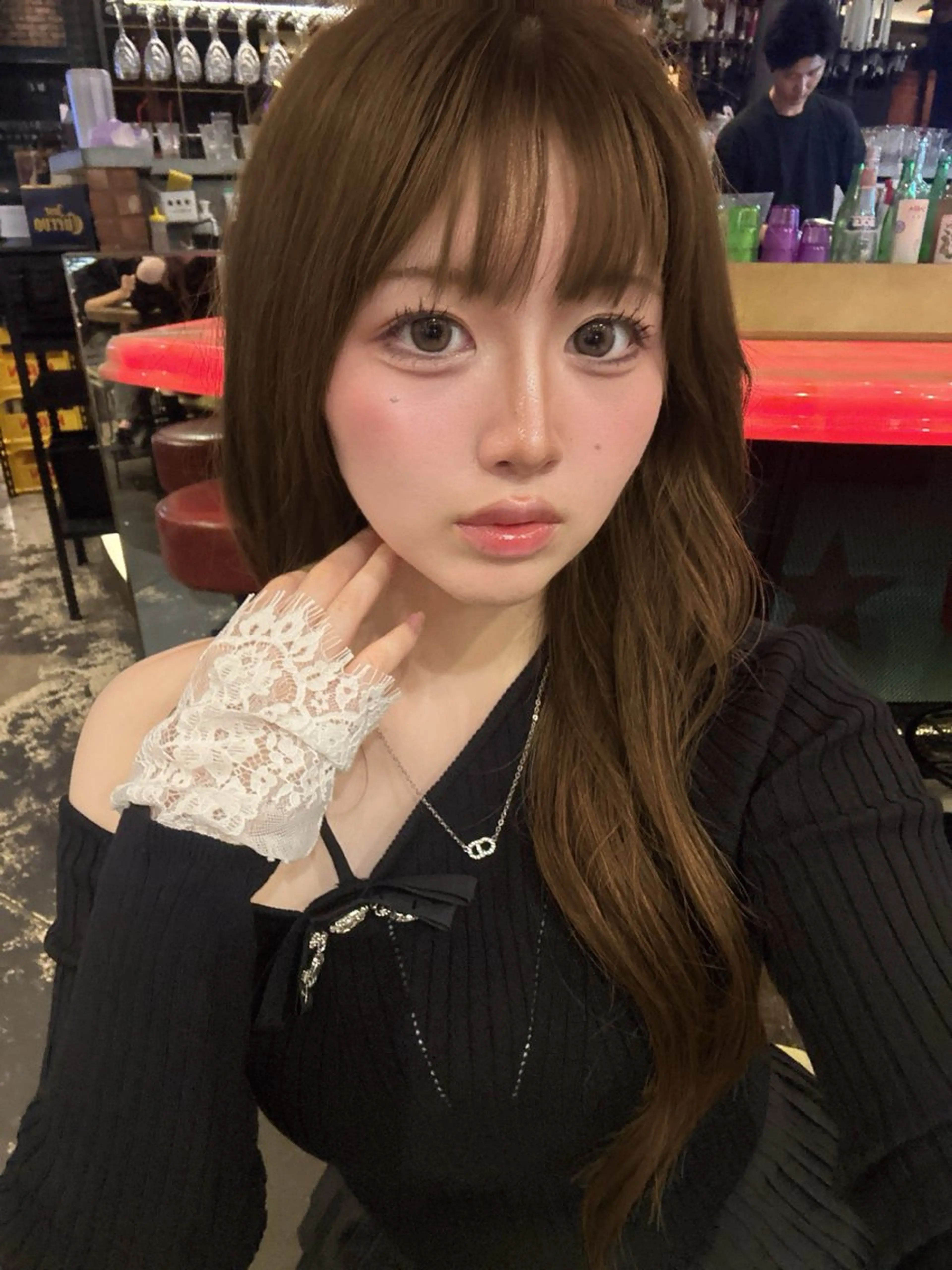 ロング カラー ヘアアレンジ ベージュカラー 純欲韓国ワンホン🤍 𝑌𝑢𝑖🤍のヘアスタイル