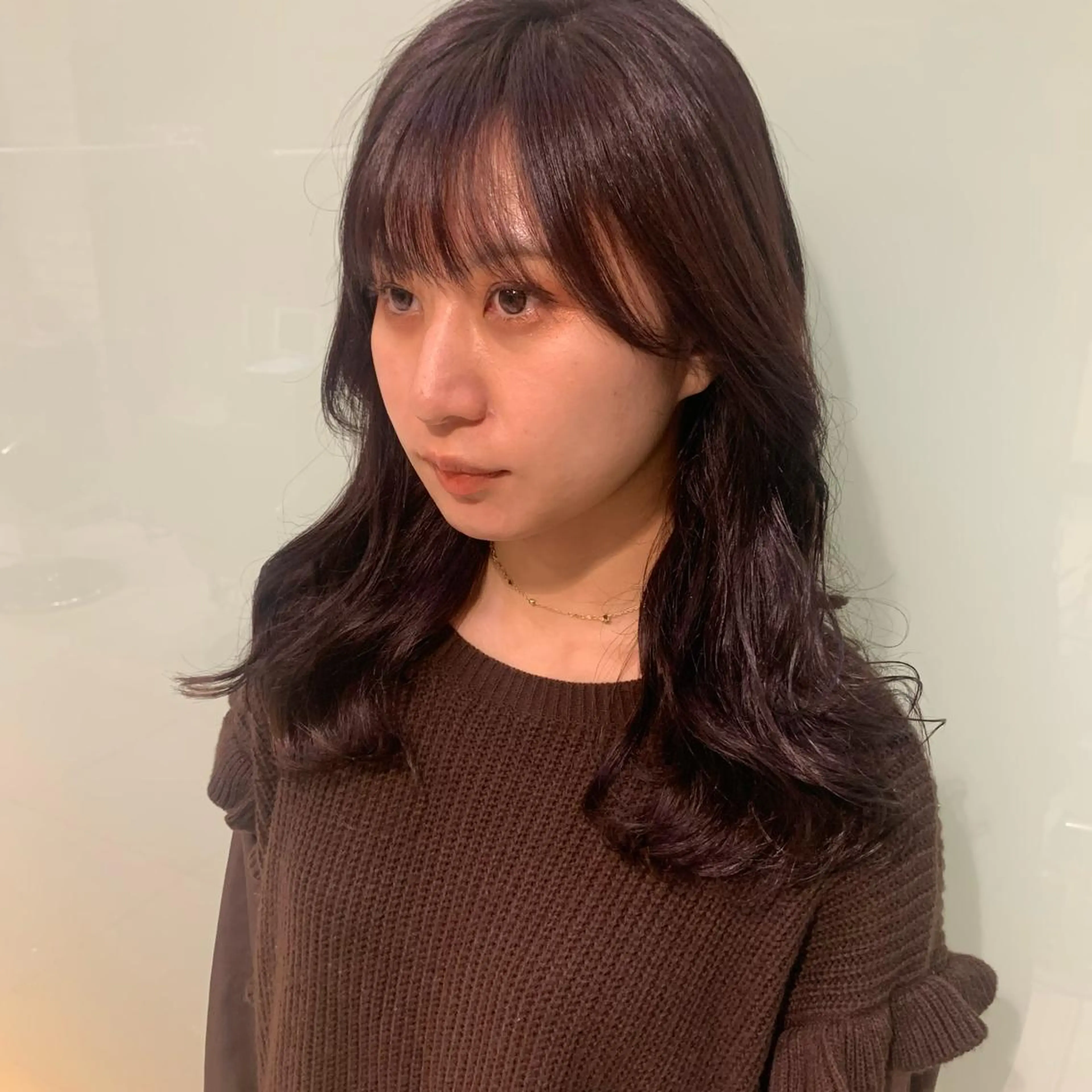 ミディアム 韓国風ヘア タンバルモリパーマ 礒井メンキのヘアスタイル