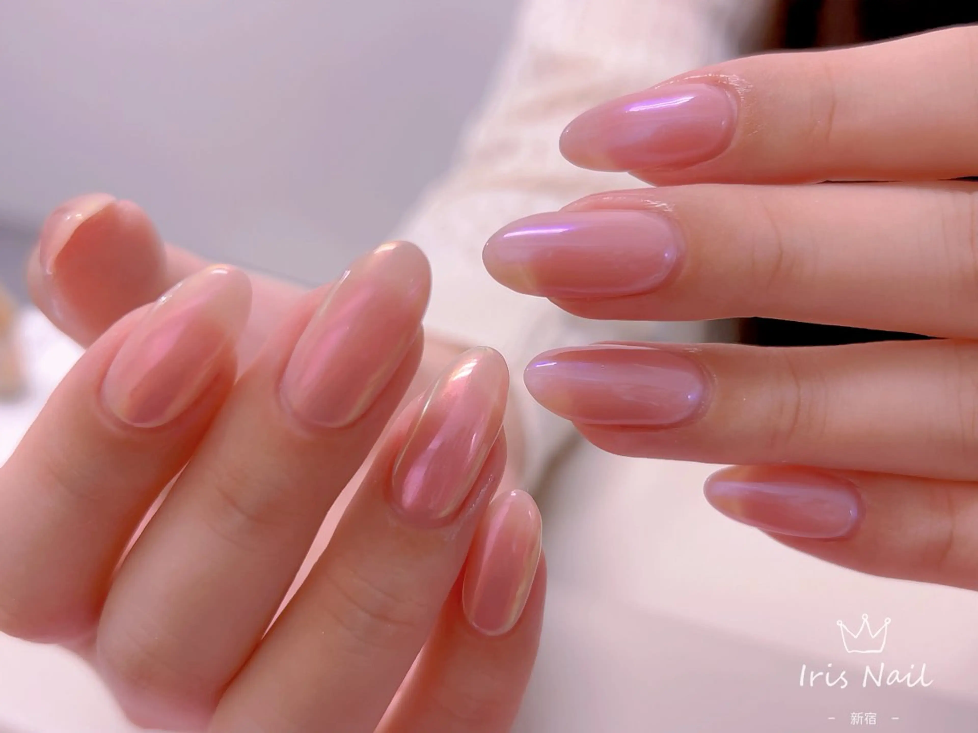 ネイル フレンチネイル ジェルネイル グラデーション 韓国ネイル マグネットネイル ハンドネイル 【長さ出し】 IRIS NAILのネイルデザイン