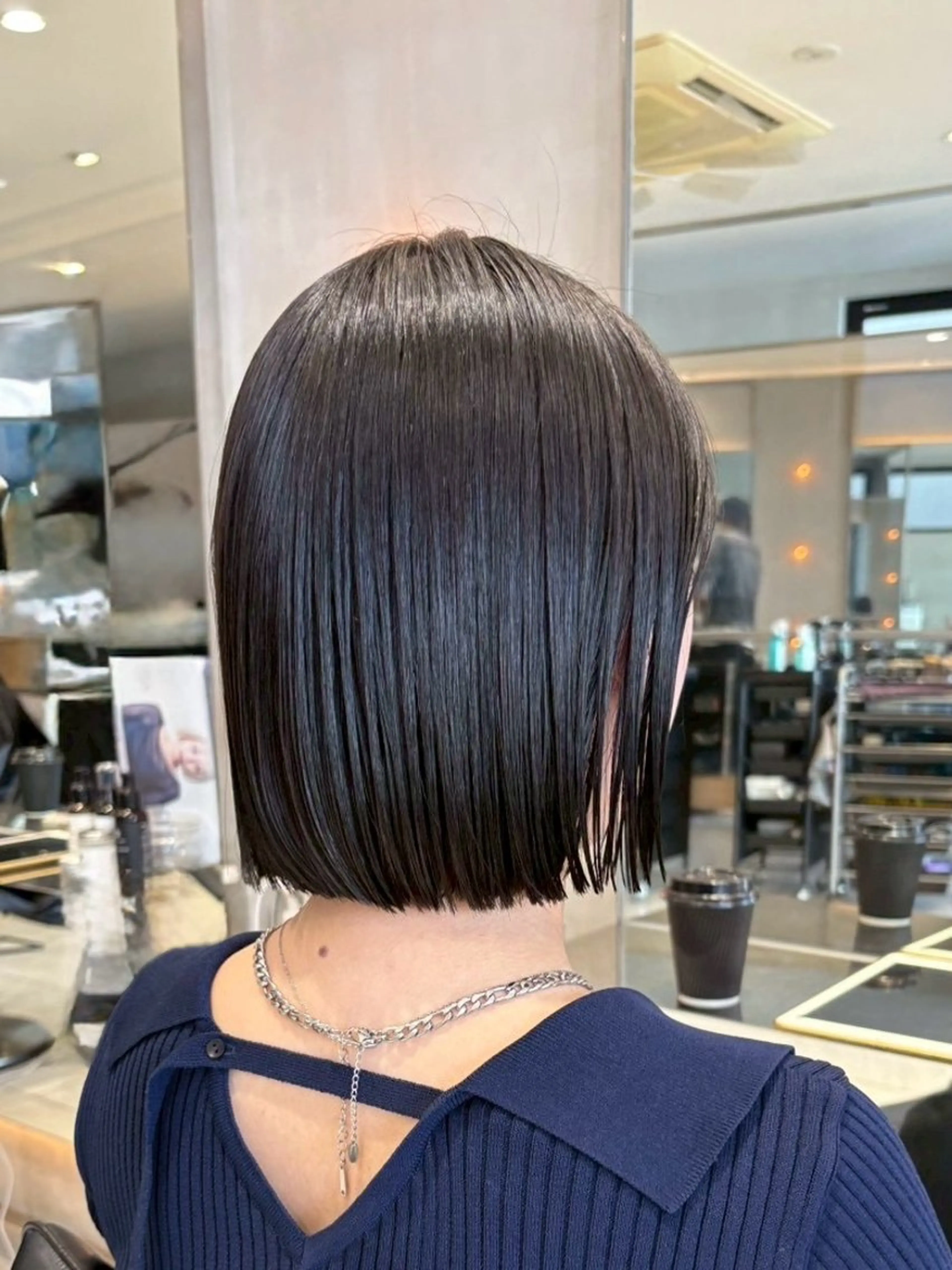 ミディアム カラー パーマ ボブカット/ 榎本　璃己のヘアスタイル