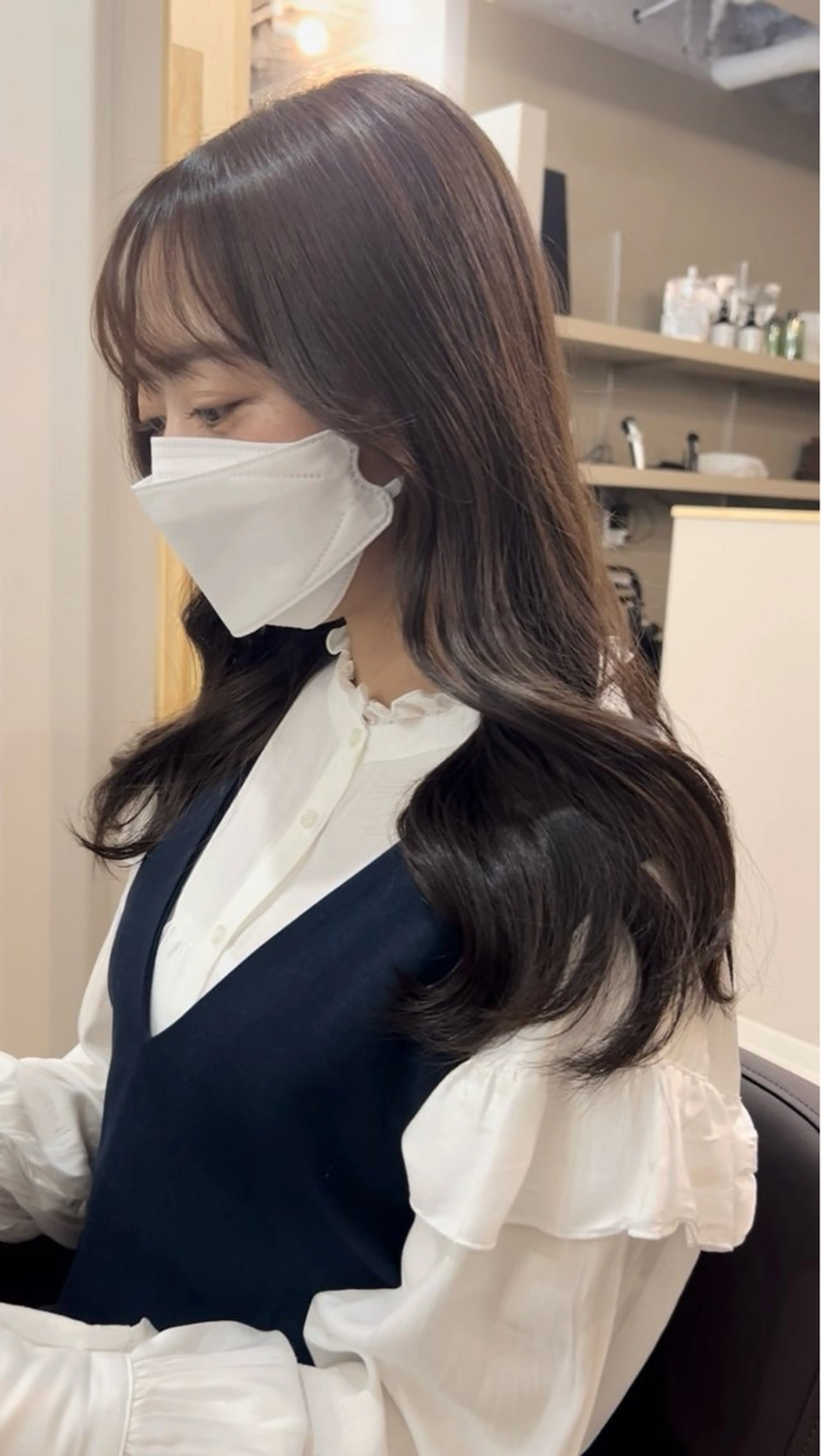 セミロング 田村拓巳 韓国風、髪質改善のヘアスタイル