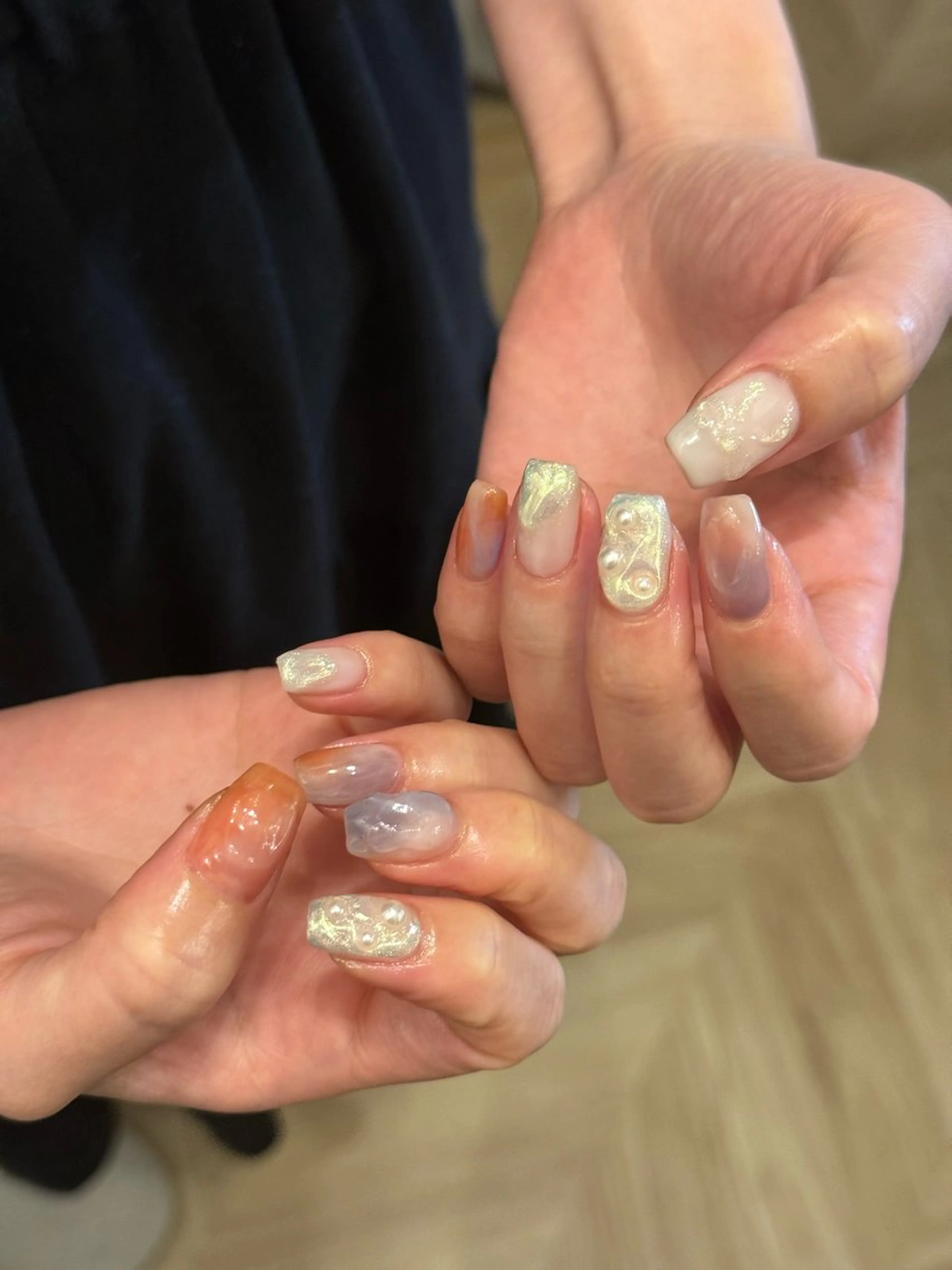 ネイル アートネイル 持ち込み ニュアンスネイル ハンドネイル filonnail asukaのネイルデザイン