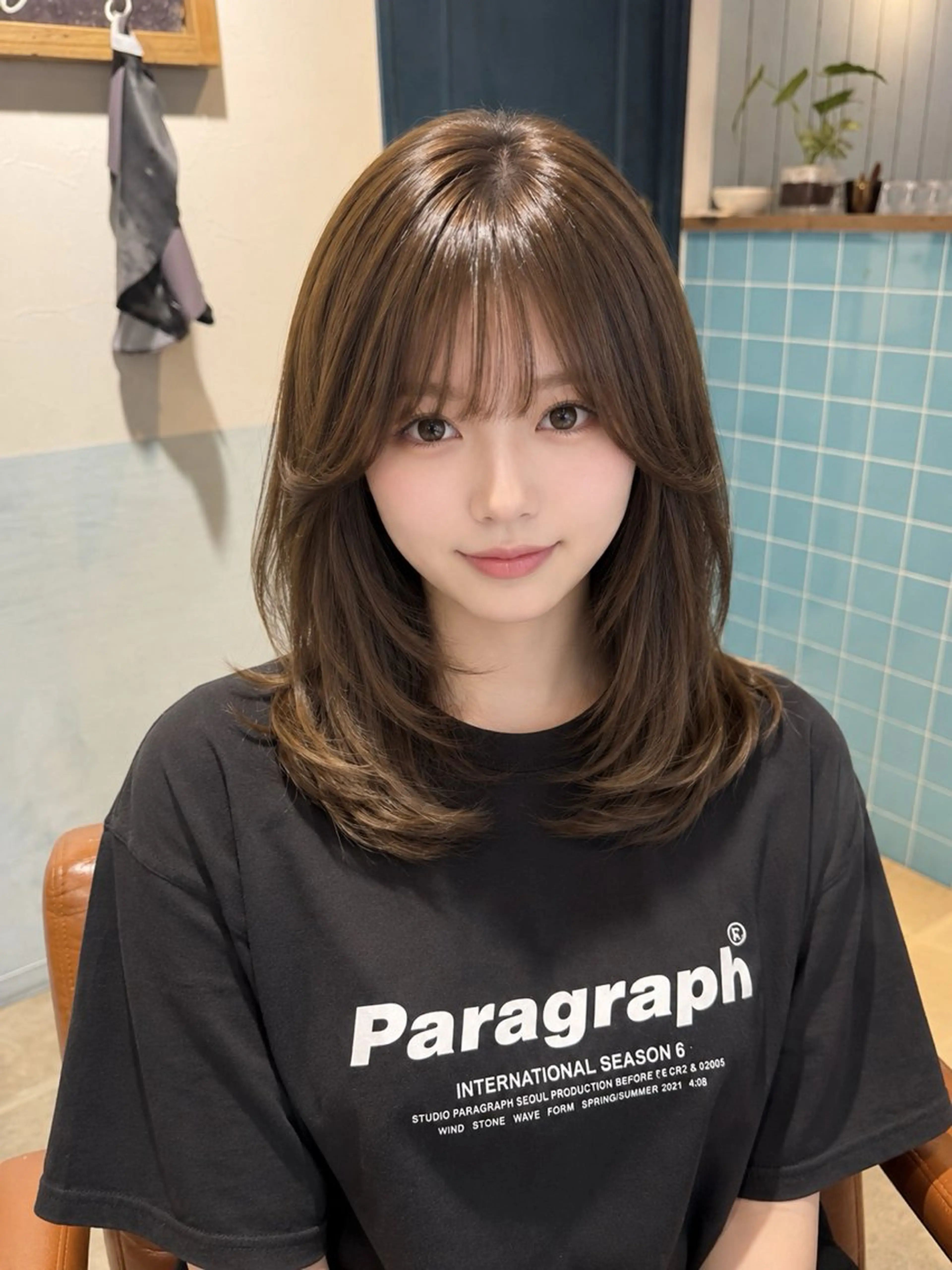 ミディアム 🐻結んでも可愛い hair EMI🐻のヘアスタイル