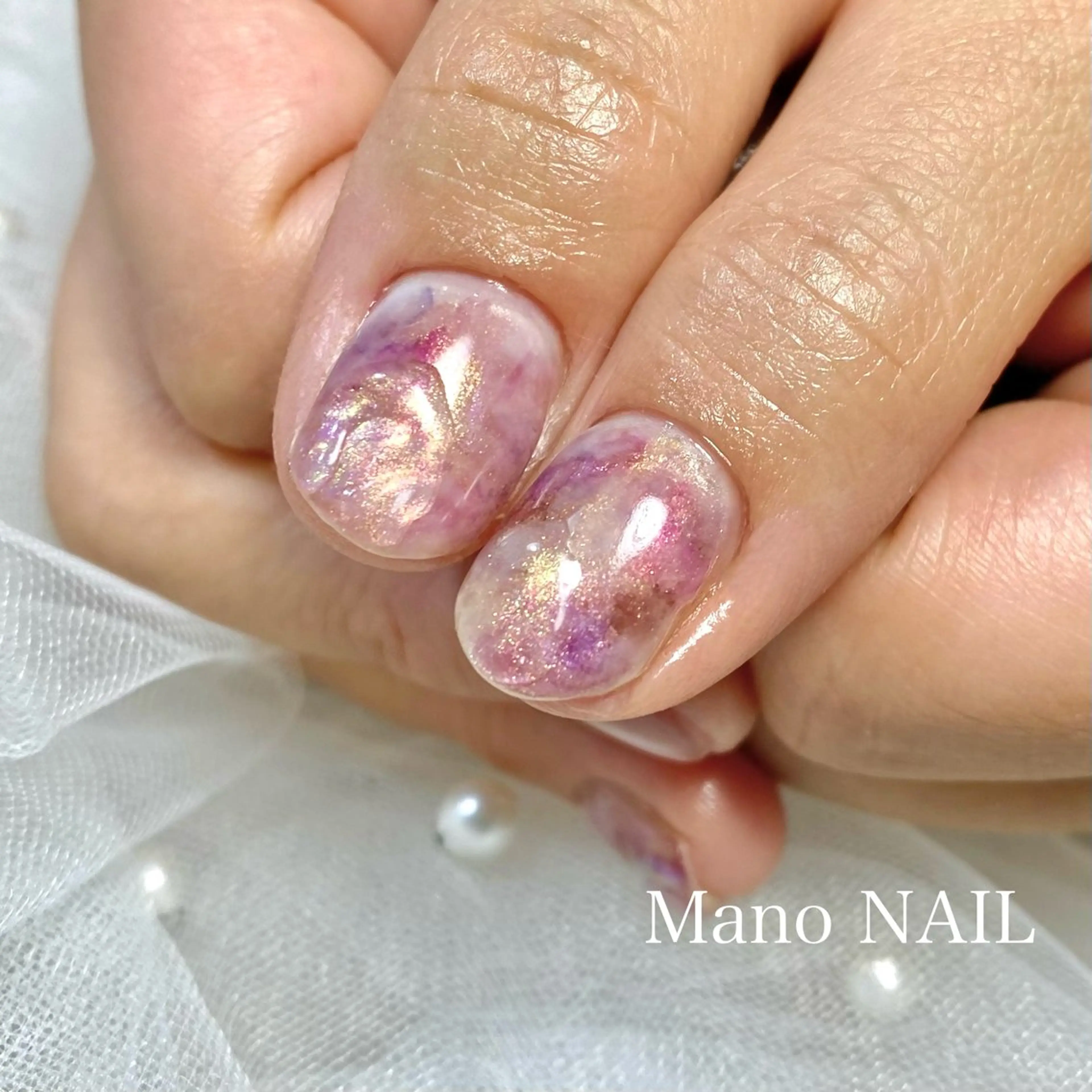 ネイル アートネイル 桜ネイル ハンドネイル Mano NAILのネイルデザイン