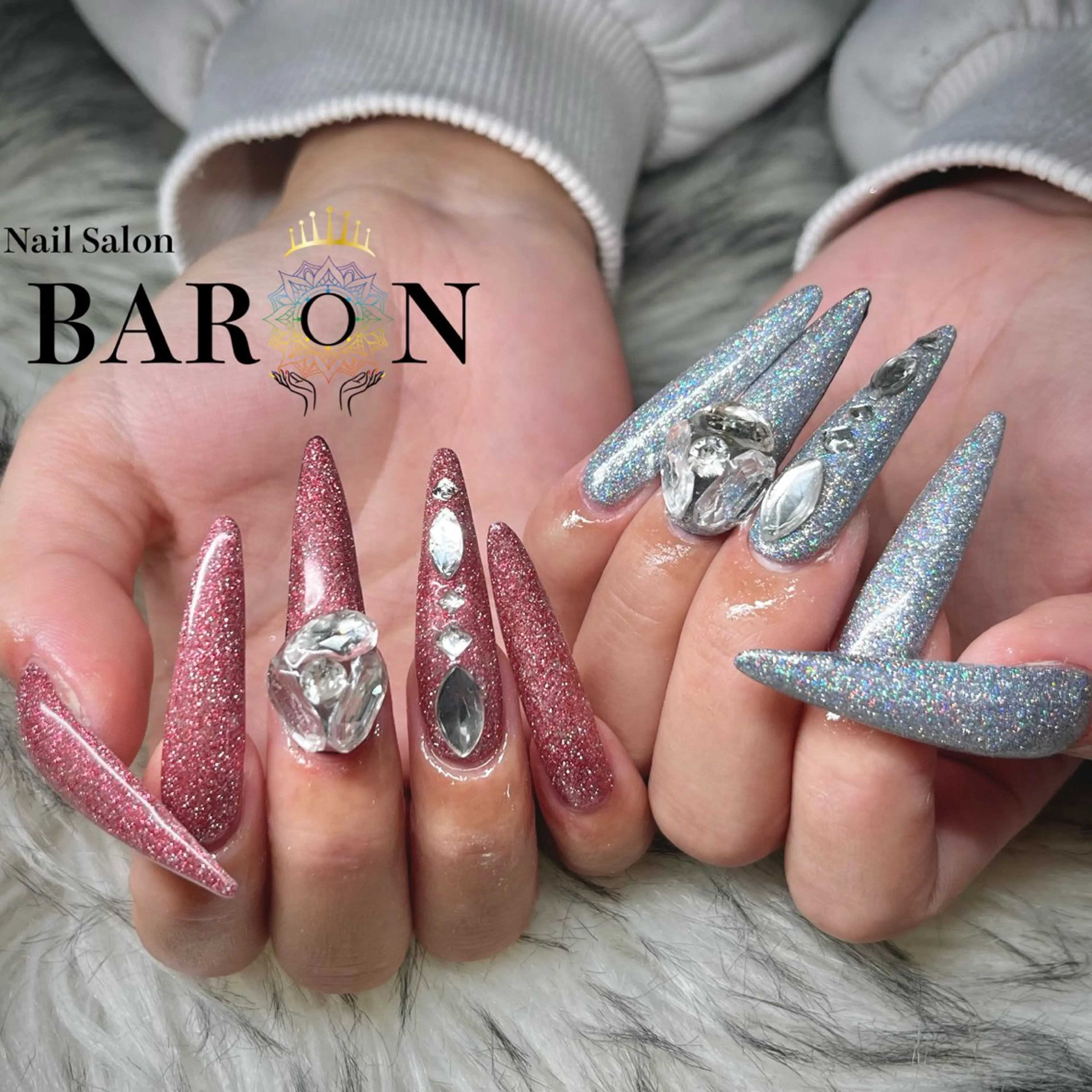 ネイル フラッシュネイル ラメ(グリッター) ハンドネイル ☆SAKI☆ BARON 店長のネイルデザイン