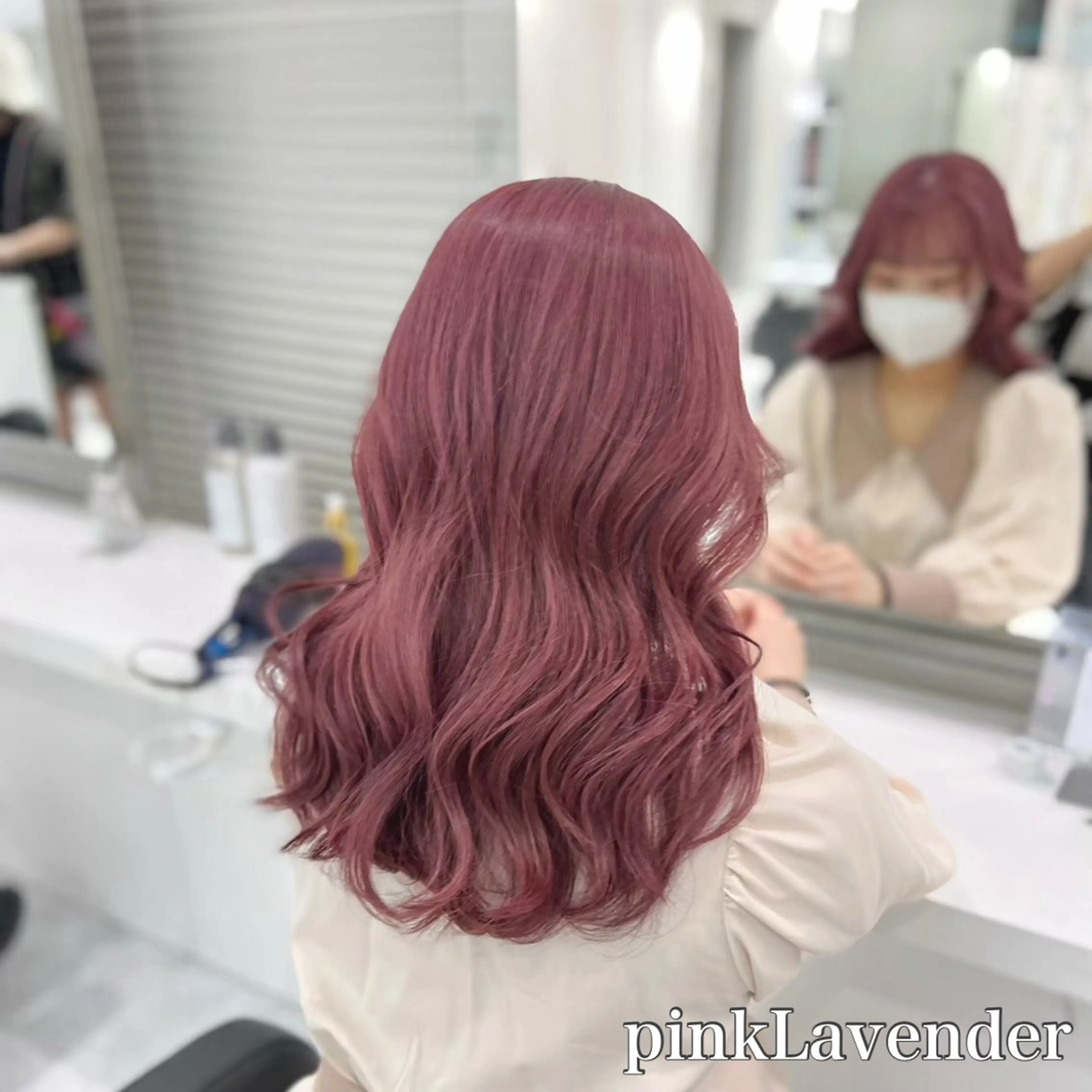 セミロング カラー ヘアアレンジ ピンクカラー 🫧モテる💗ダメー ジレスハイトーン🫧のヘアスタイル