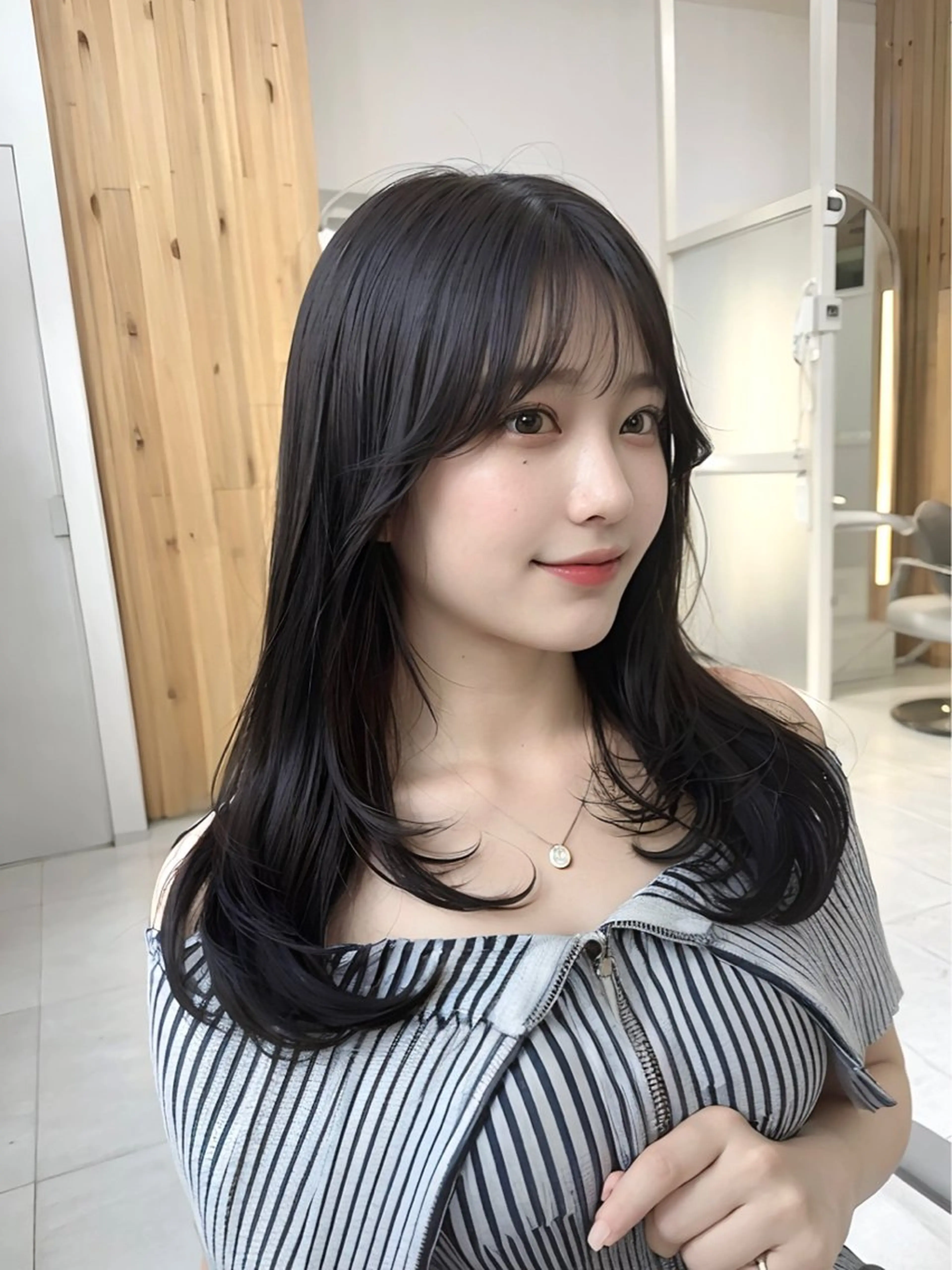 セミロング カラー ダークグレー ダークグレージュ グレージュ 韓国風ヘア レイヤーカット 🇰🇷韓国風くびれ ヘア🇰🇷中村優大のヘアスタイル