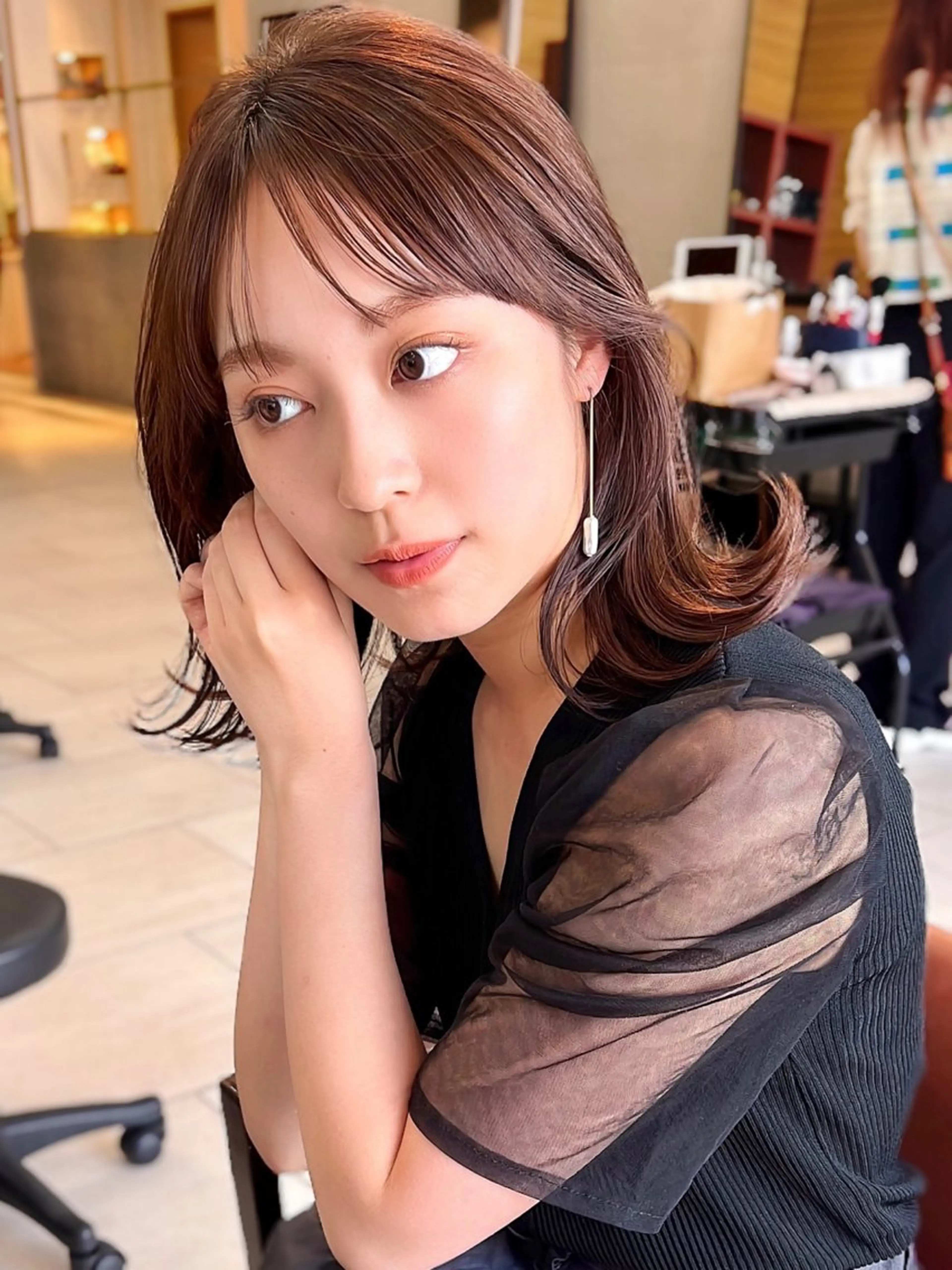 ミディアム カラー 🌱小顔ヘア/ボブ ミディアム/双葉🌱のヘアスタイル