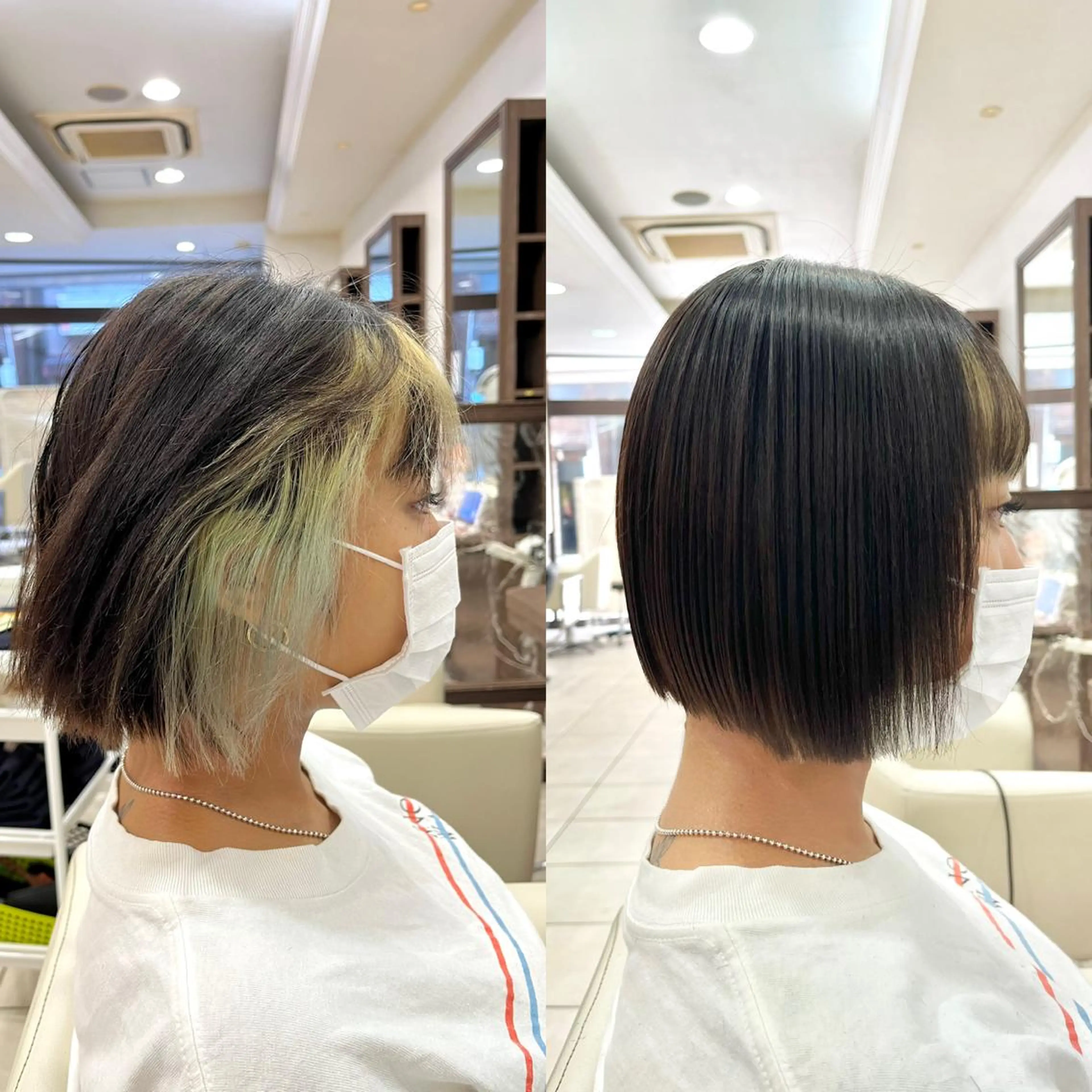 ロング ショートボブ ボブ くせ毛 ハイライト 髪質改善 カット 縮毛矯正 トリートメント 《大人気髪質改善》 プログレス国分寺店のヘアスタイル