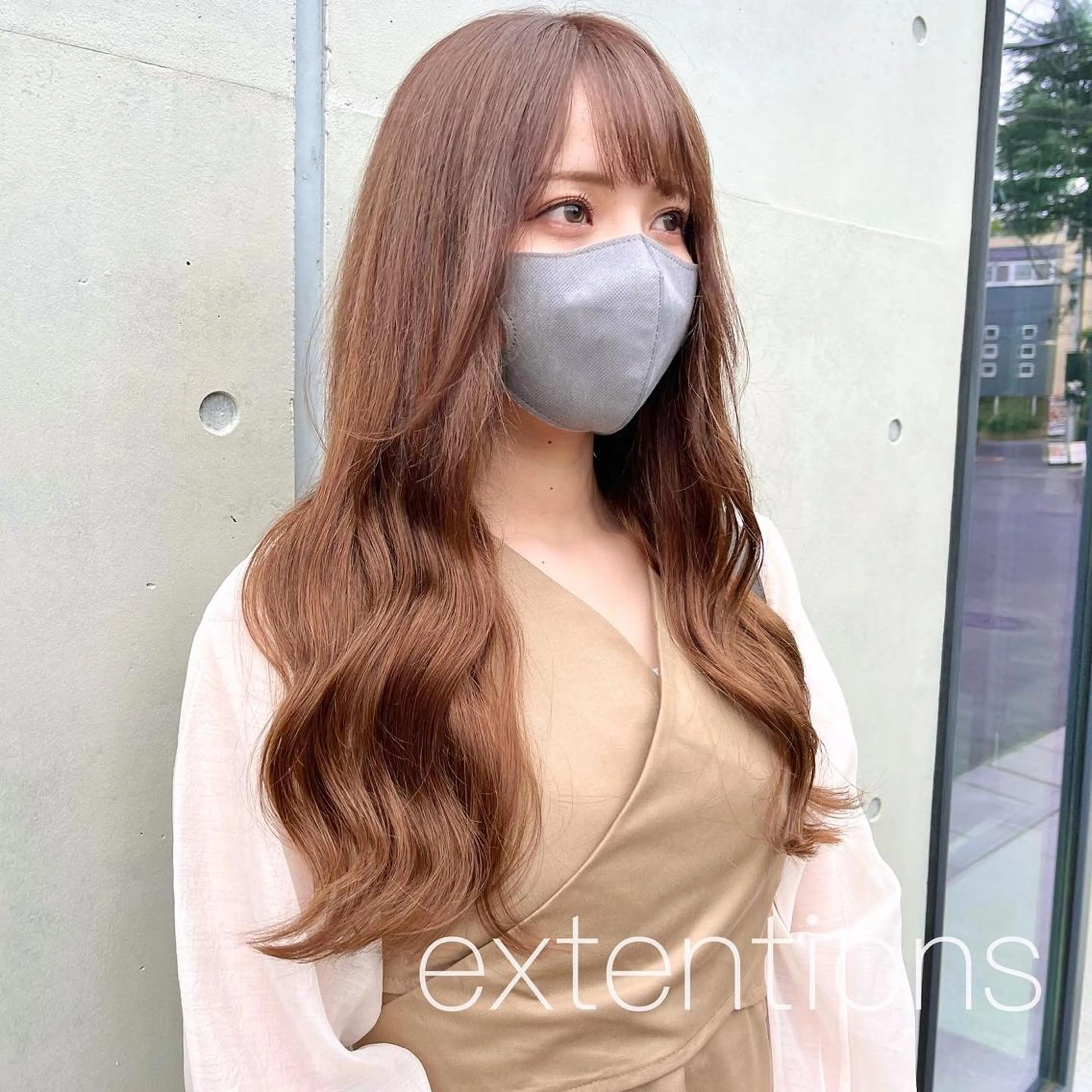 ロング カラー ヘアアレンジ シールエクステ エクステ カット エクステ ヘアセット 八巻 晴香のヘアスタイル