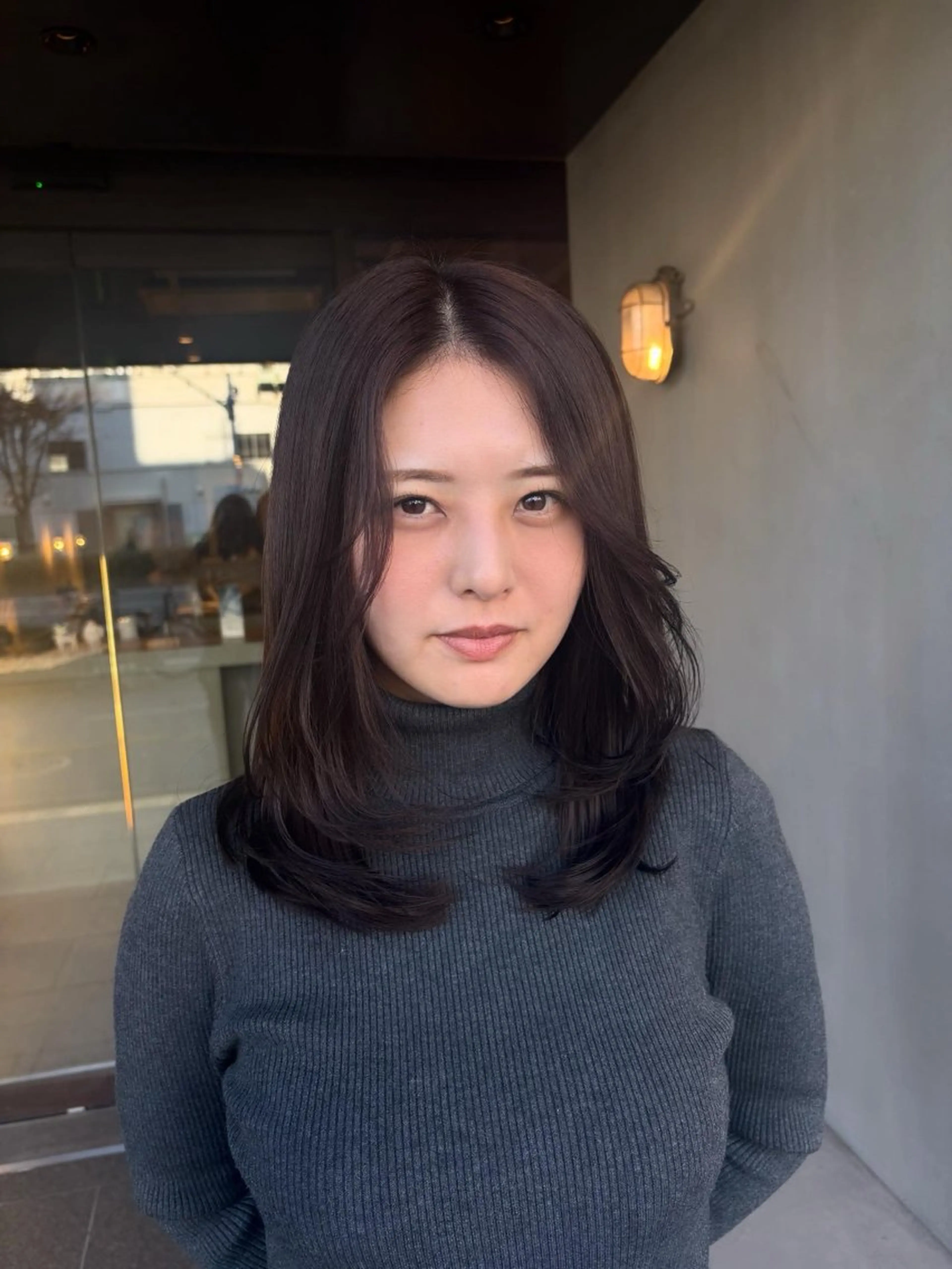 セミロング カット ヘアカラー 艶カラー🫧/韓国 レイヤー/愛珠🎀のヘアスタイル