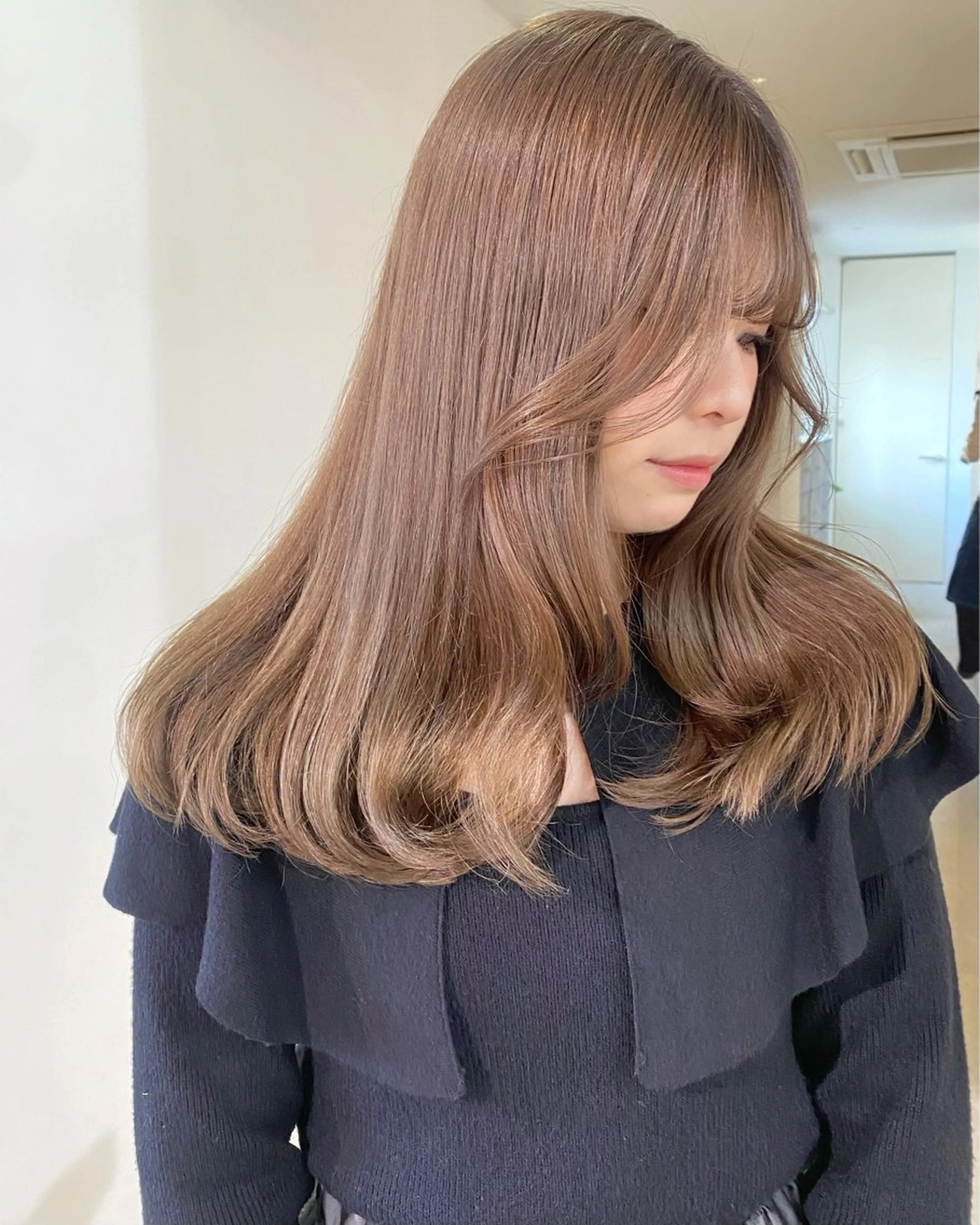 カラー ベージュカラー ブリーチ ダブルカラー ブリーチなしカラー ヘアカラー mizuki/ピンク ベージュ.レイヤーのヘアスタイル