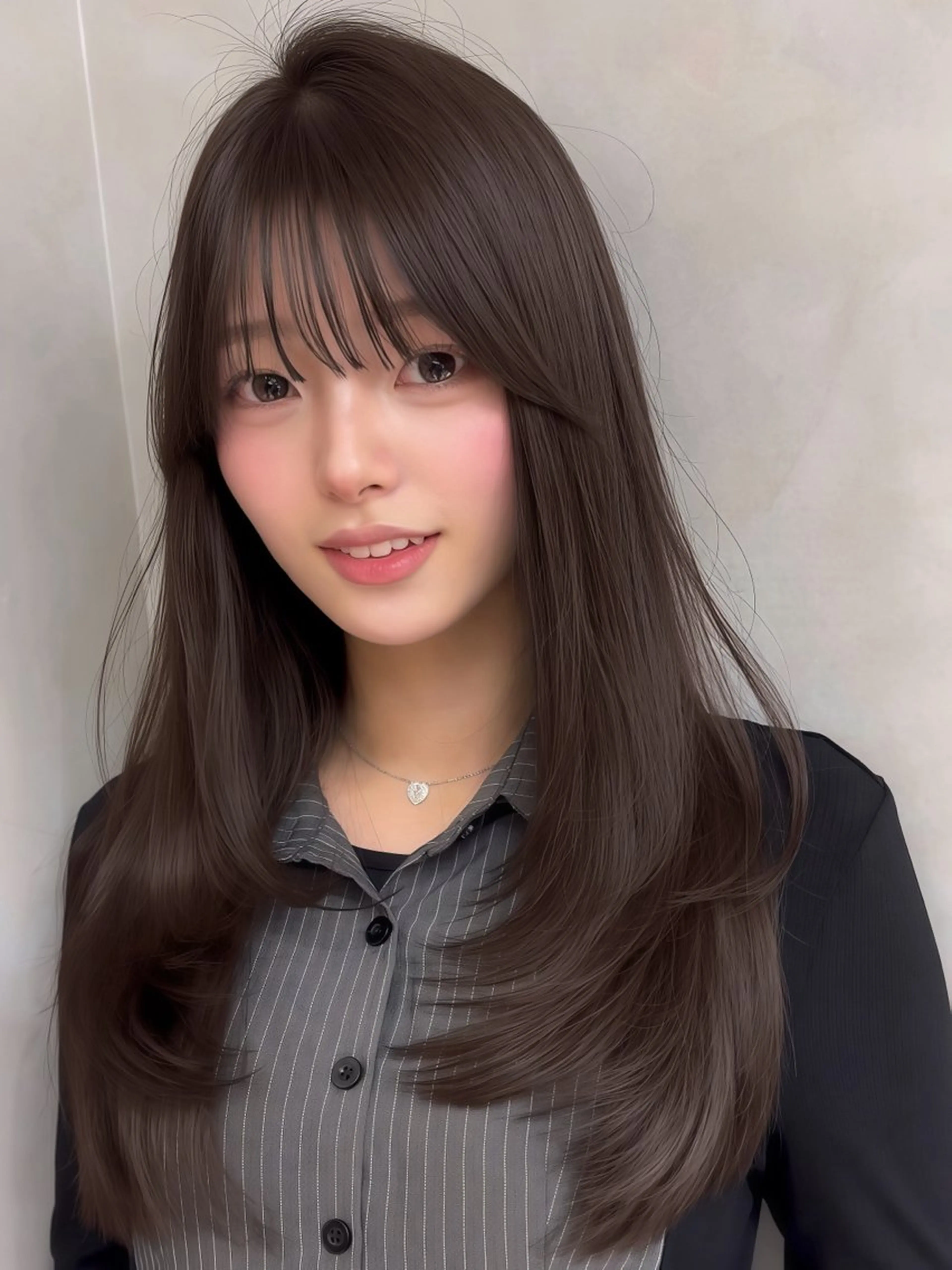 ミディアム カラー ヘアアレンジ ベージュカラー ブリーチ 透明感カラー ブリーチなしカラー 髪質改善 【博多髪質改善】 吉村 清志のヘアスタイル