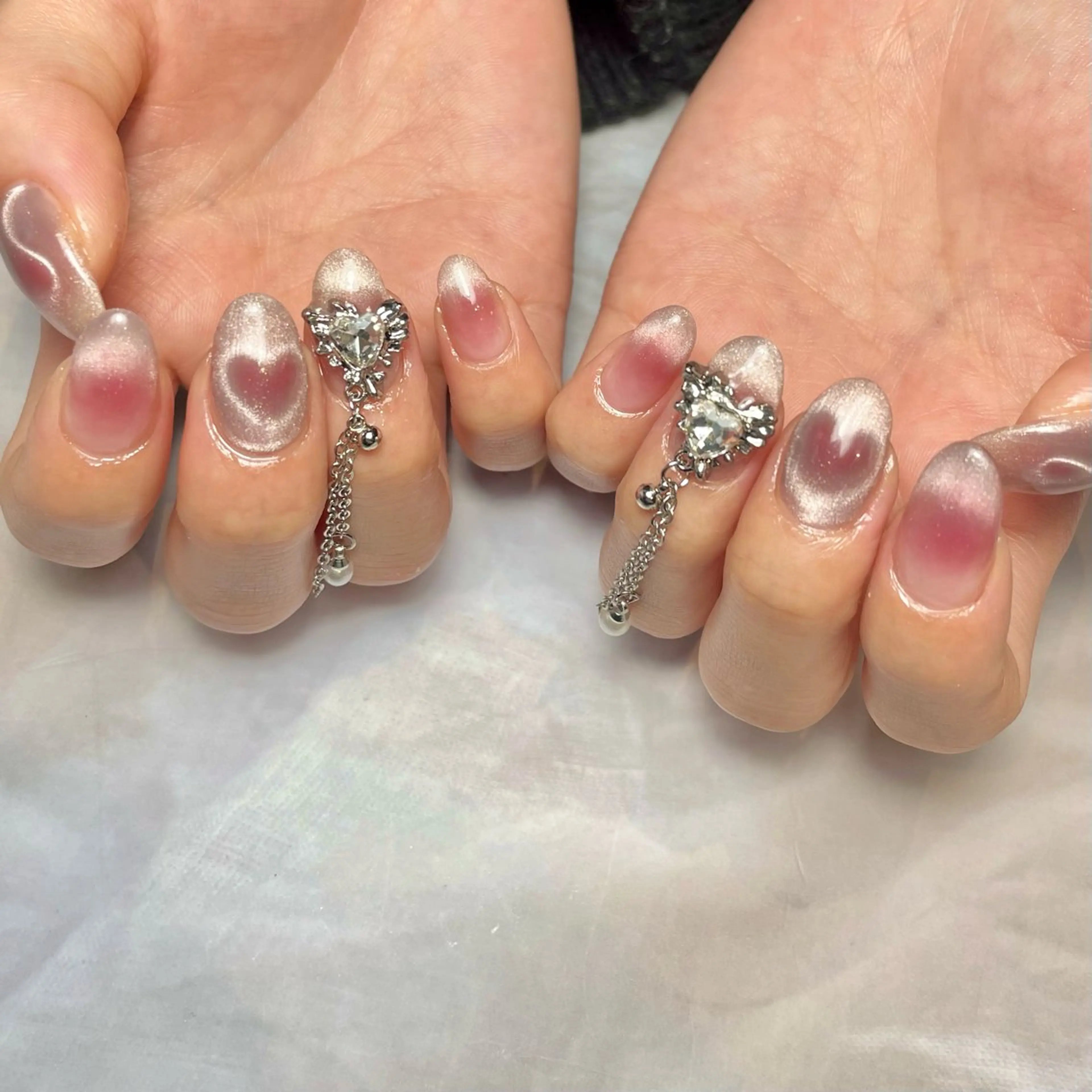 ネイル ハート 持ち込み ハンドネイル Reflection marikoのネイルデザイン